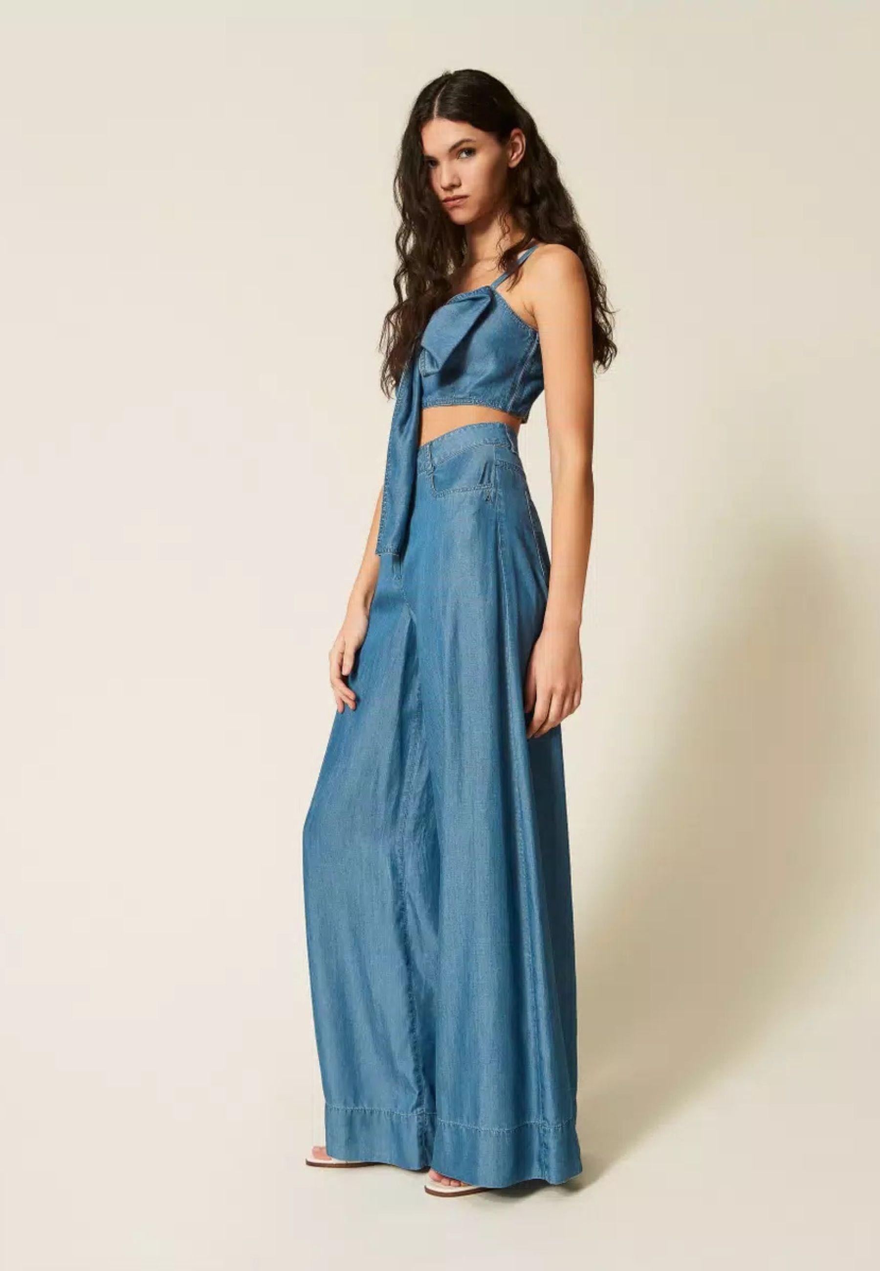 Pantaloni palazzo in denim TENCEL™ - Actitude