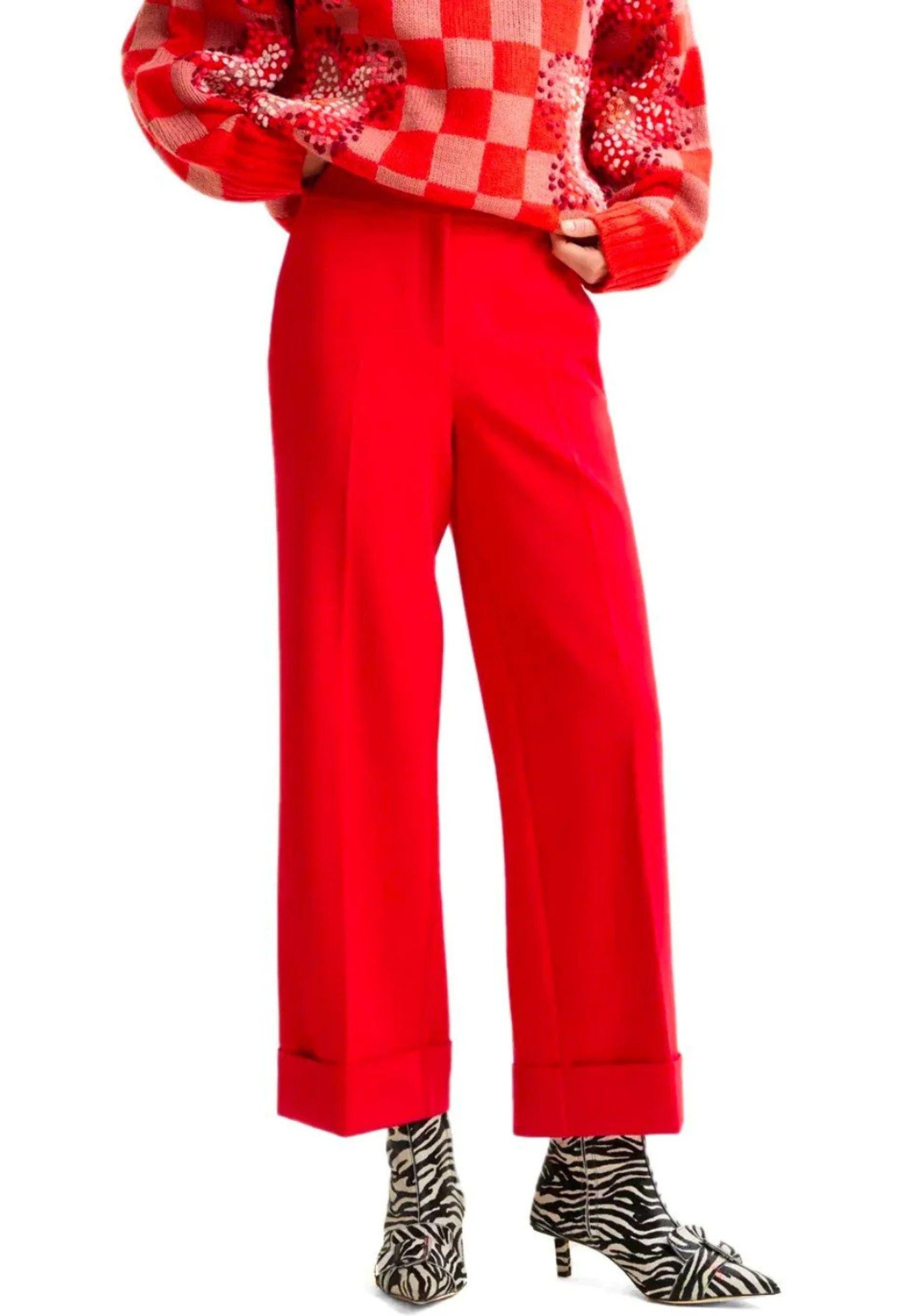 Essentiel Antwerp - Pantalone Cropped IMO Rosso