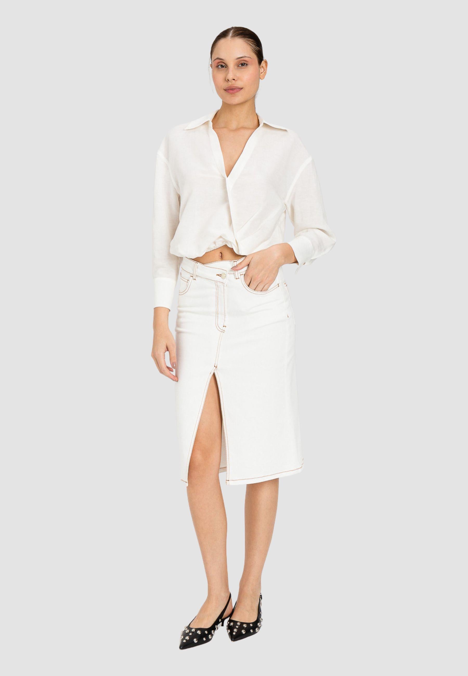 Camicia Actitude in misto lino e viscosa