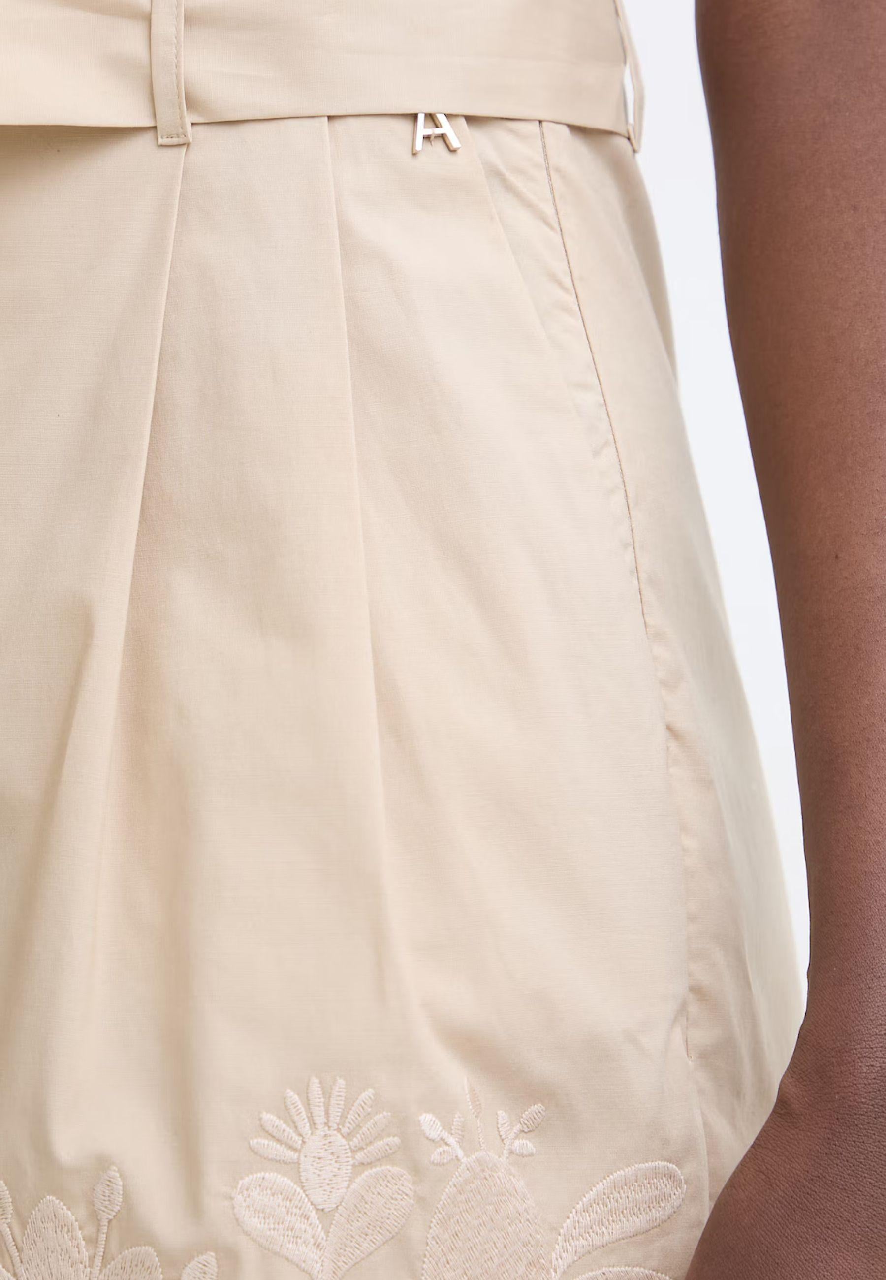 Shorts Twinset Milano in cotone elasticizzato con ricamo - Beige