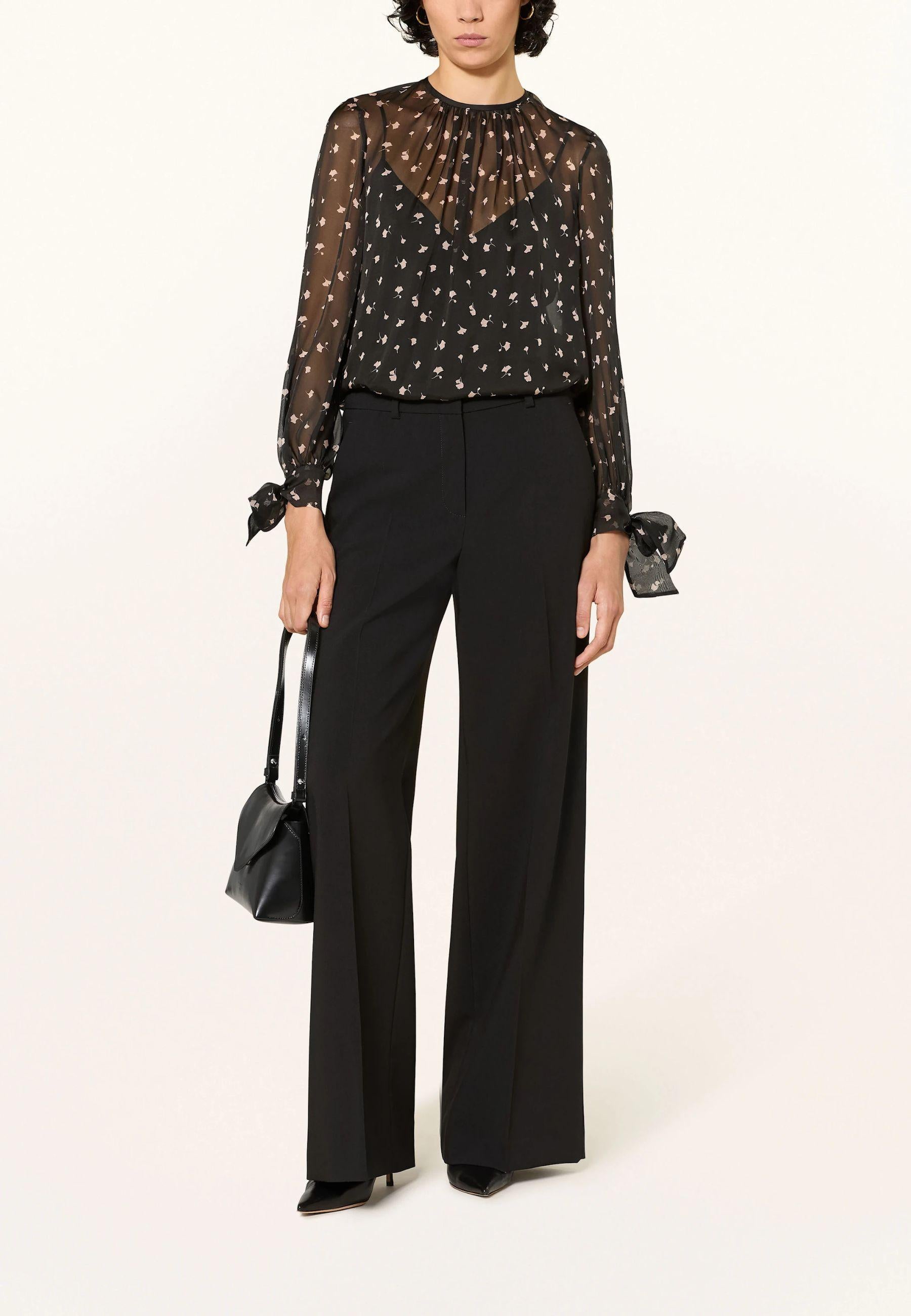 Max Mara Studio - Blusa in chiffon stampato con fiocchi ai polsi