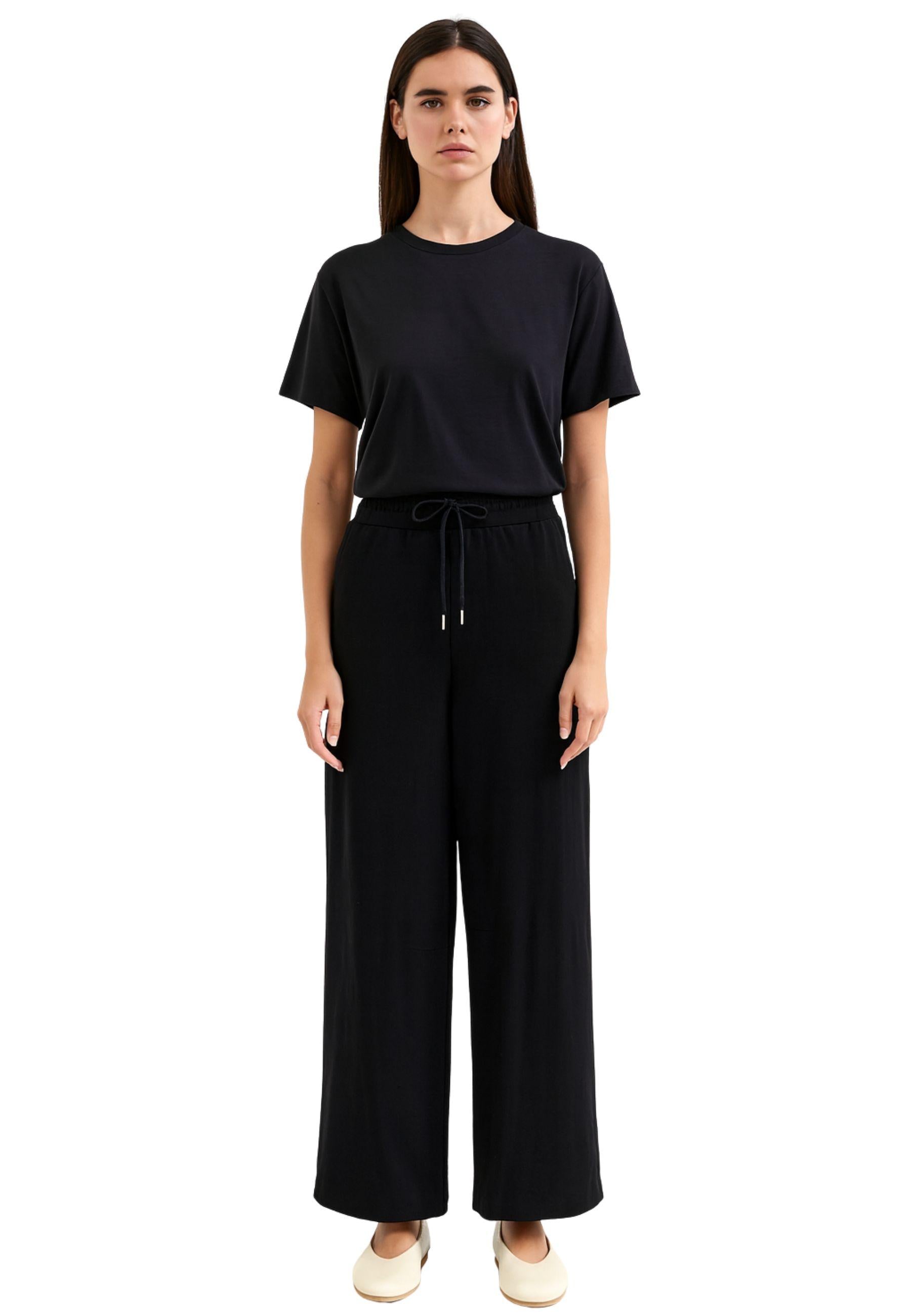 Pantalone wide leg in felpa