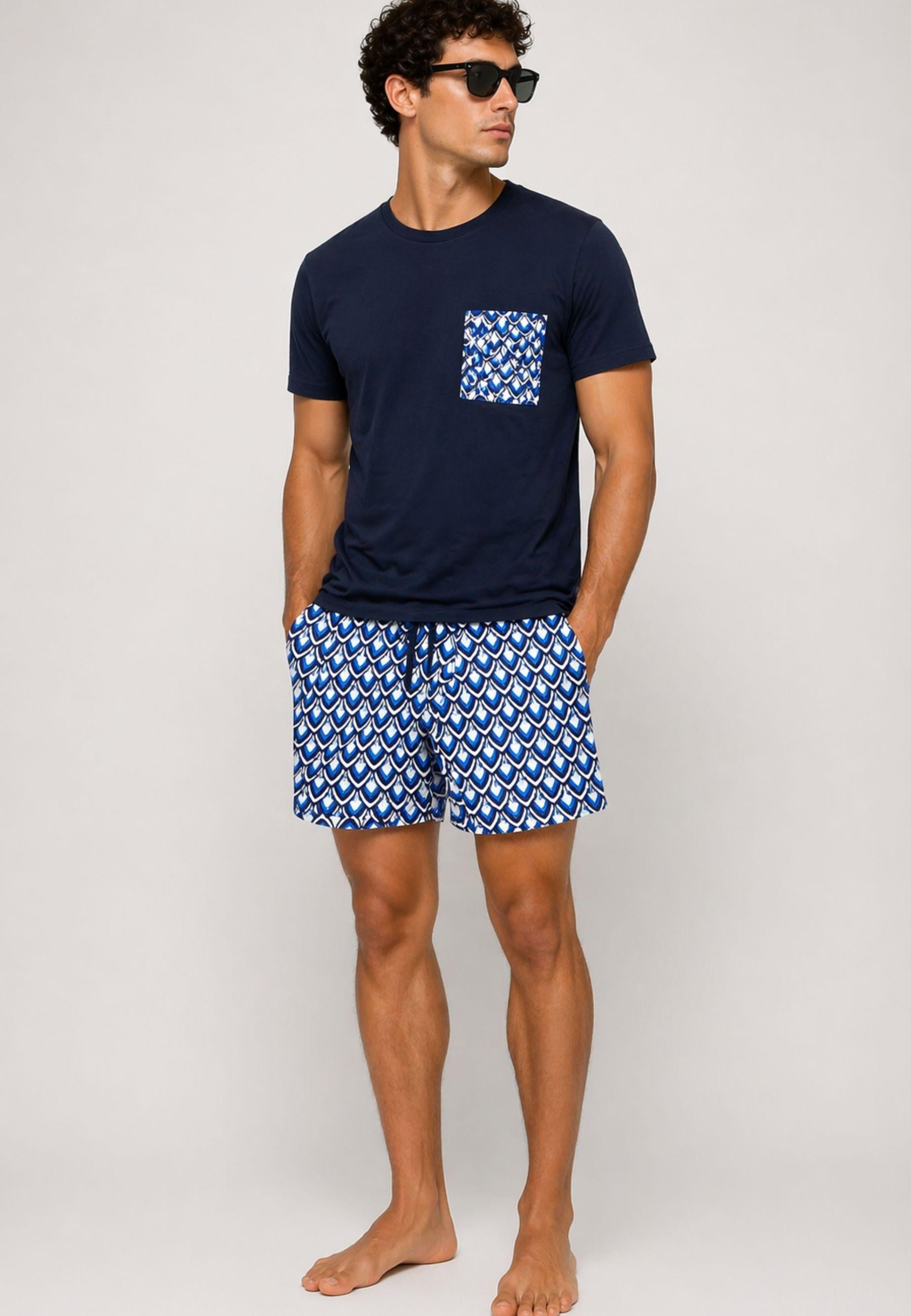 Costume da bagno Riviera in micropoliestere - stampa geometrica