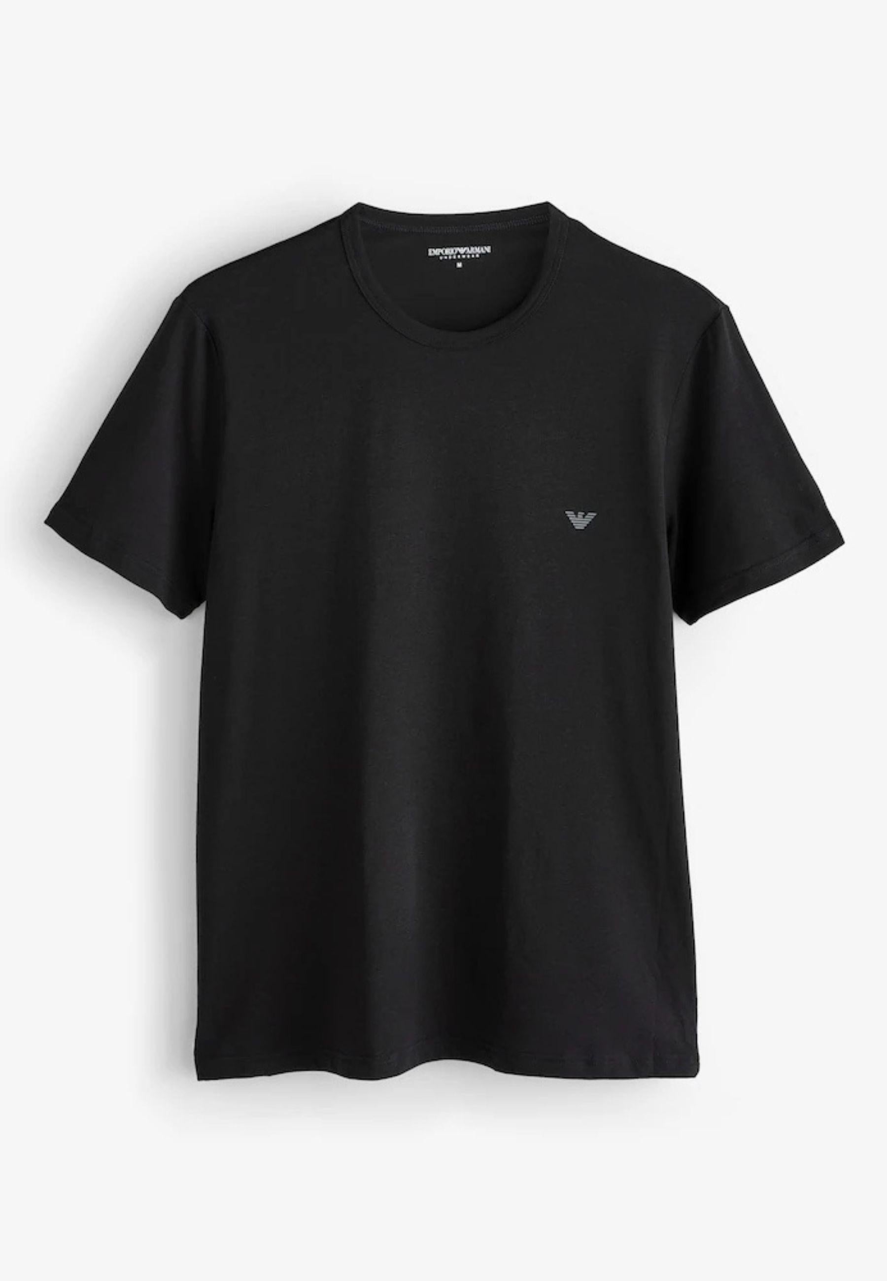 Emporio Armani - T-Shirt Uomo Pack 2 Pezzi Nero con Micro Logo