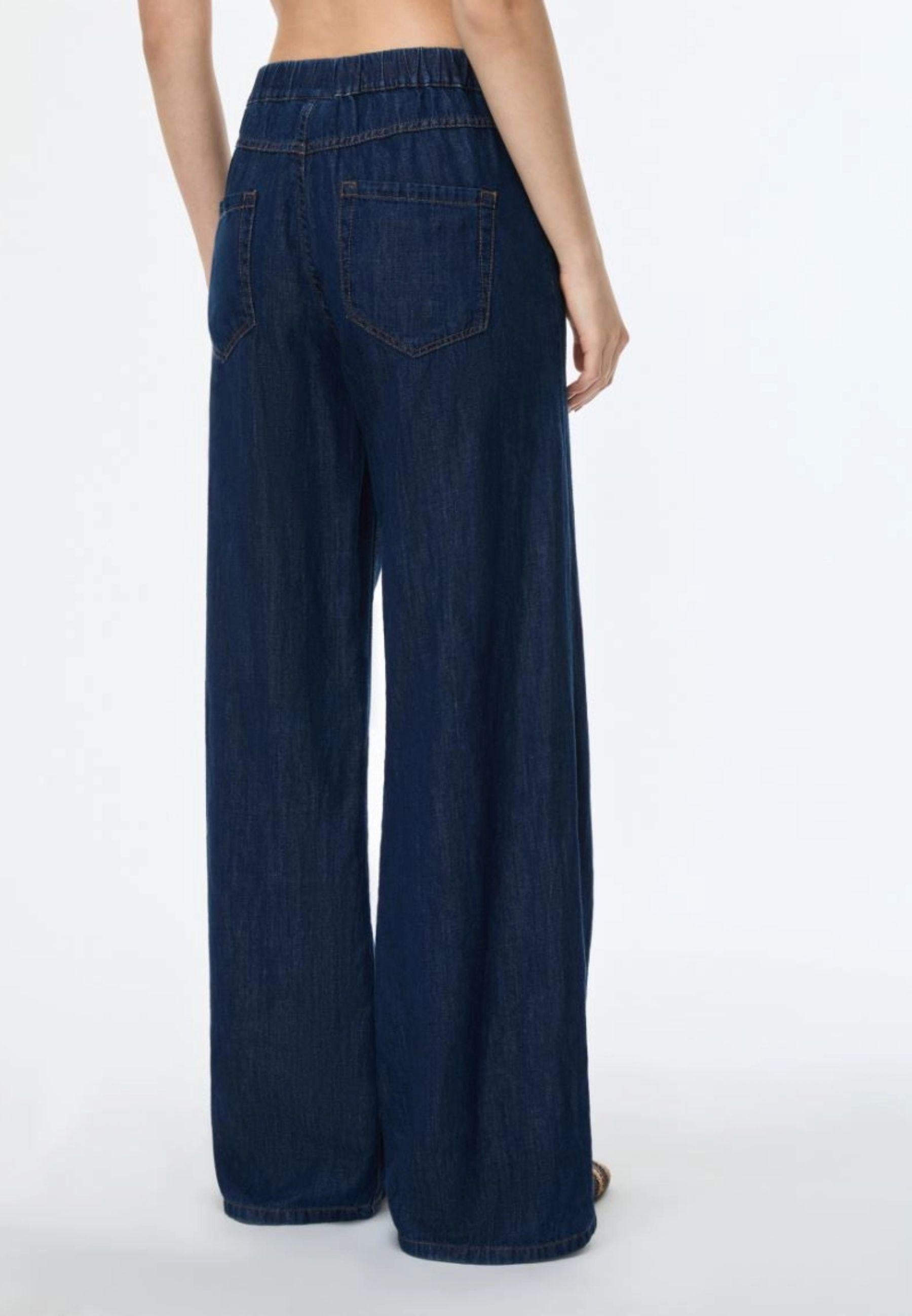 iBlues - Jeans wide leg in denim misto cotone e lino