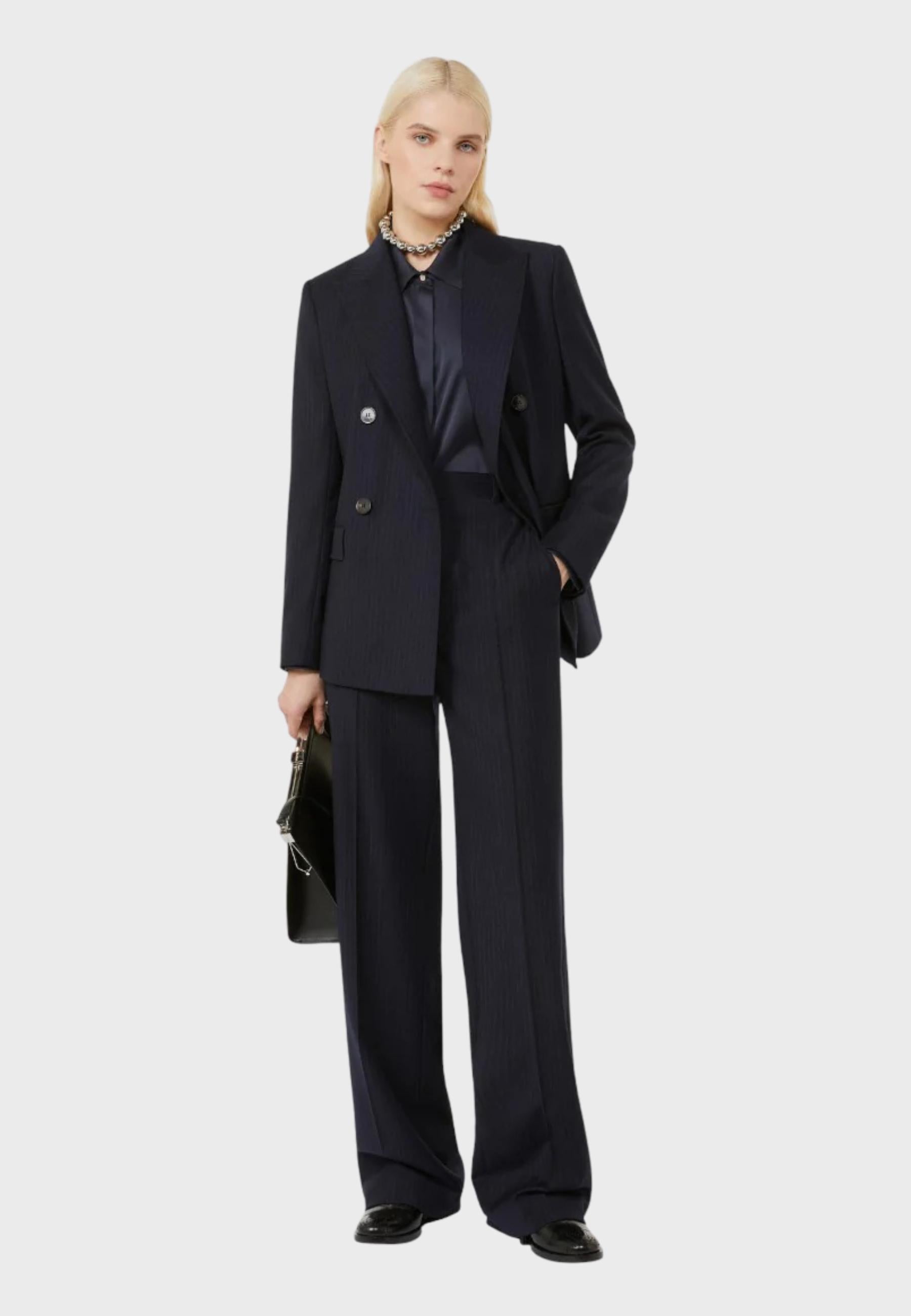 Max Mara Studio Giacca Donna Pucci in flanella di lana stretch gessata