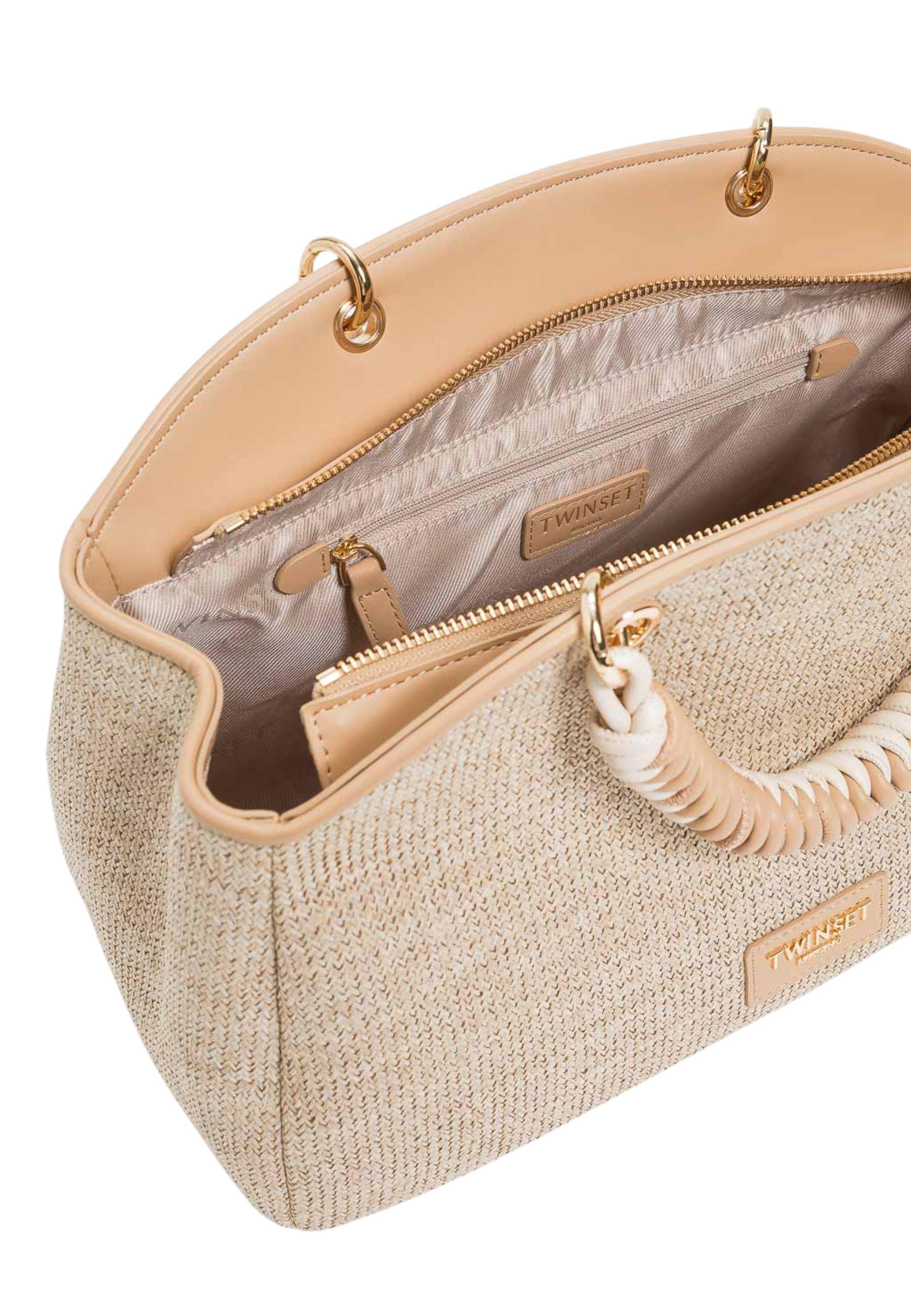 Borsa bauletto Twinset effetto rafia