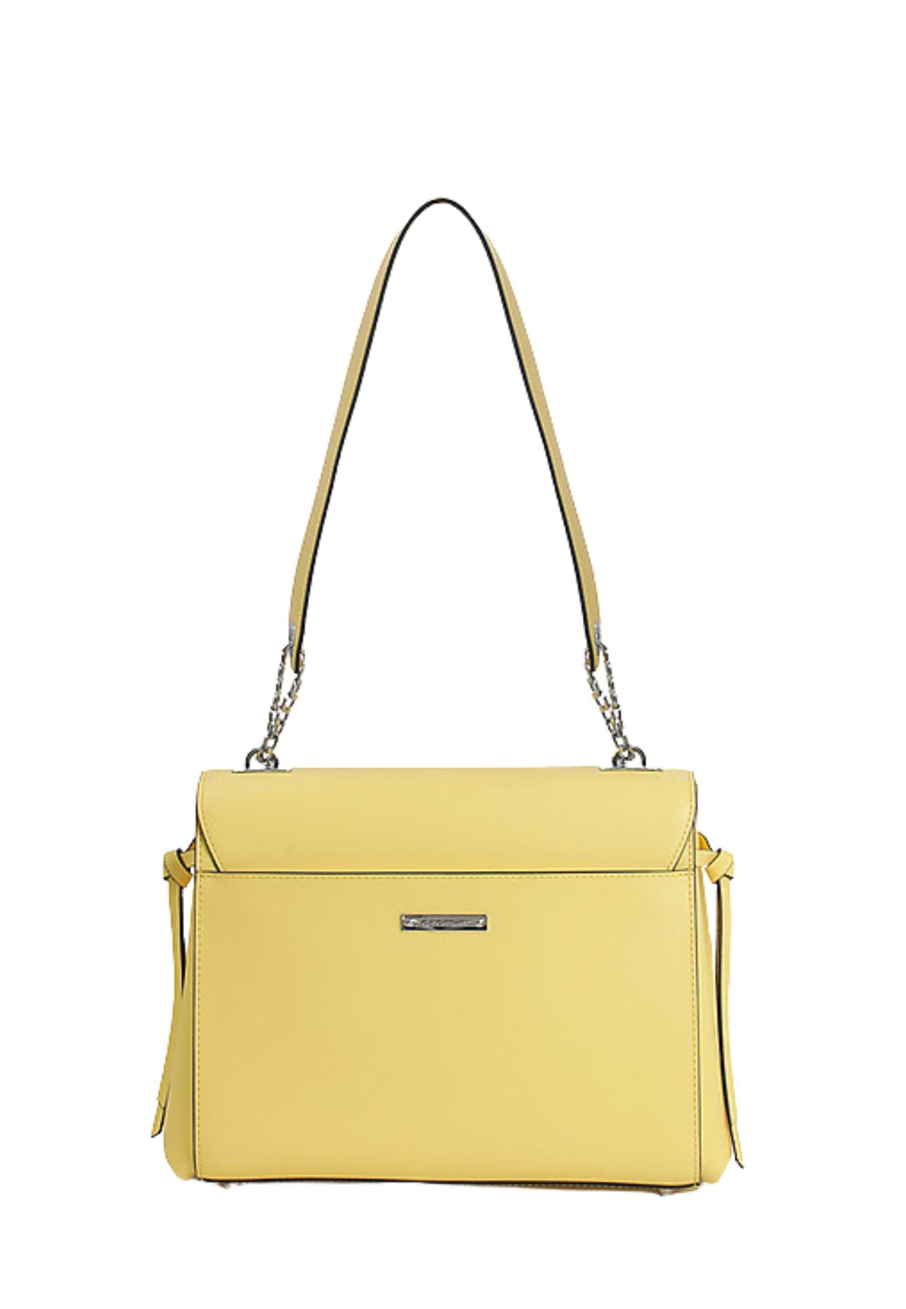 Cromia - Borsa crossbody in pelle gialla con tracolla regolabile