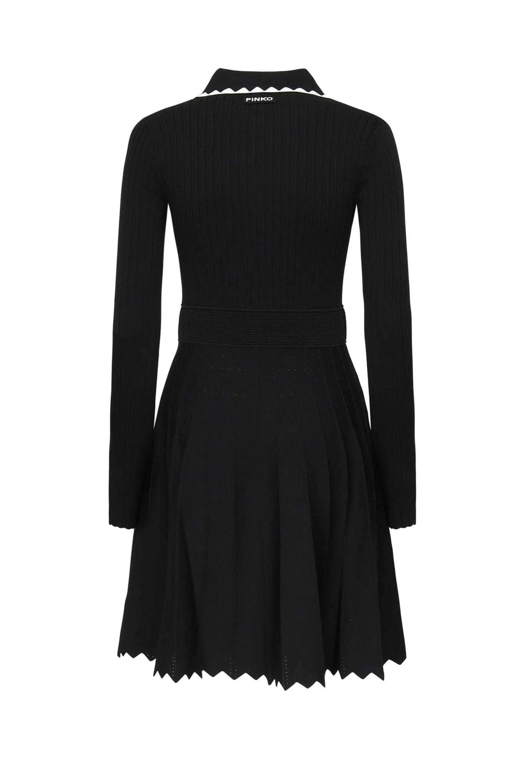 Abito in maglia Pinko con colletto a contrasto