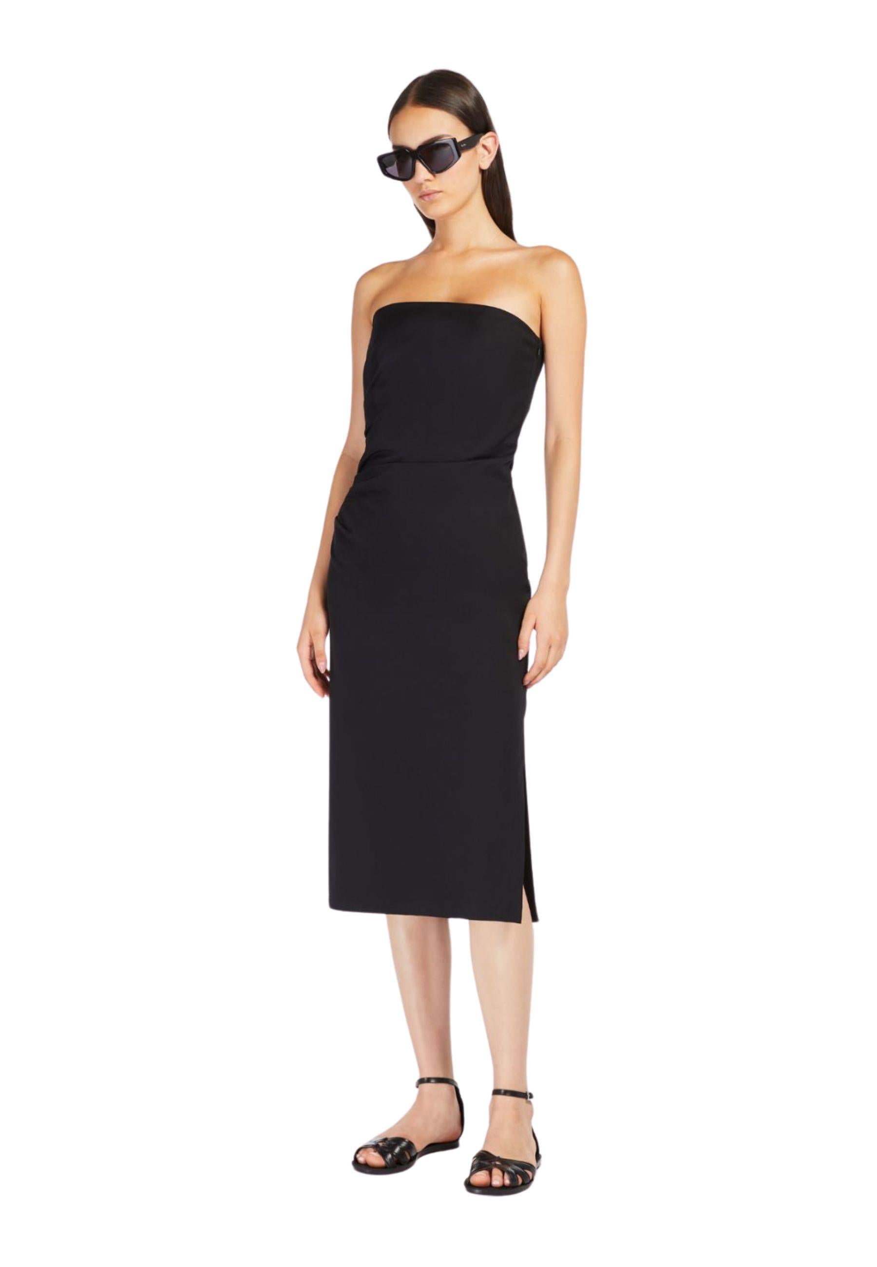 Abito bustier in gabardina