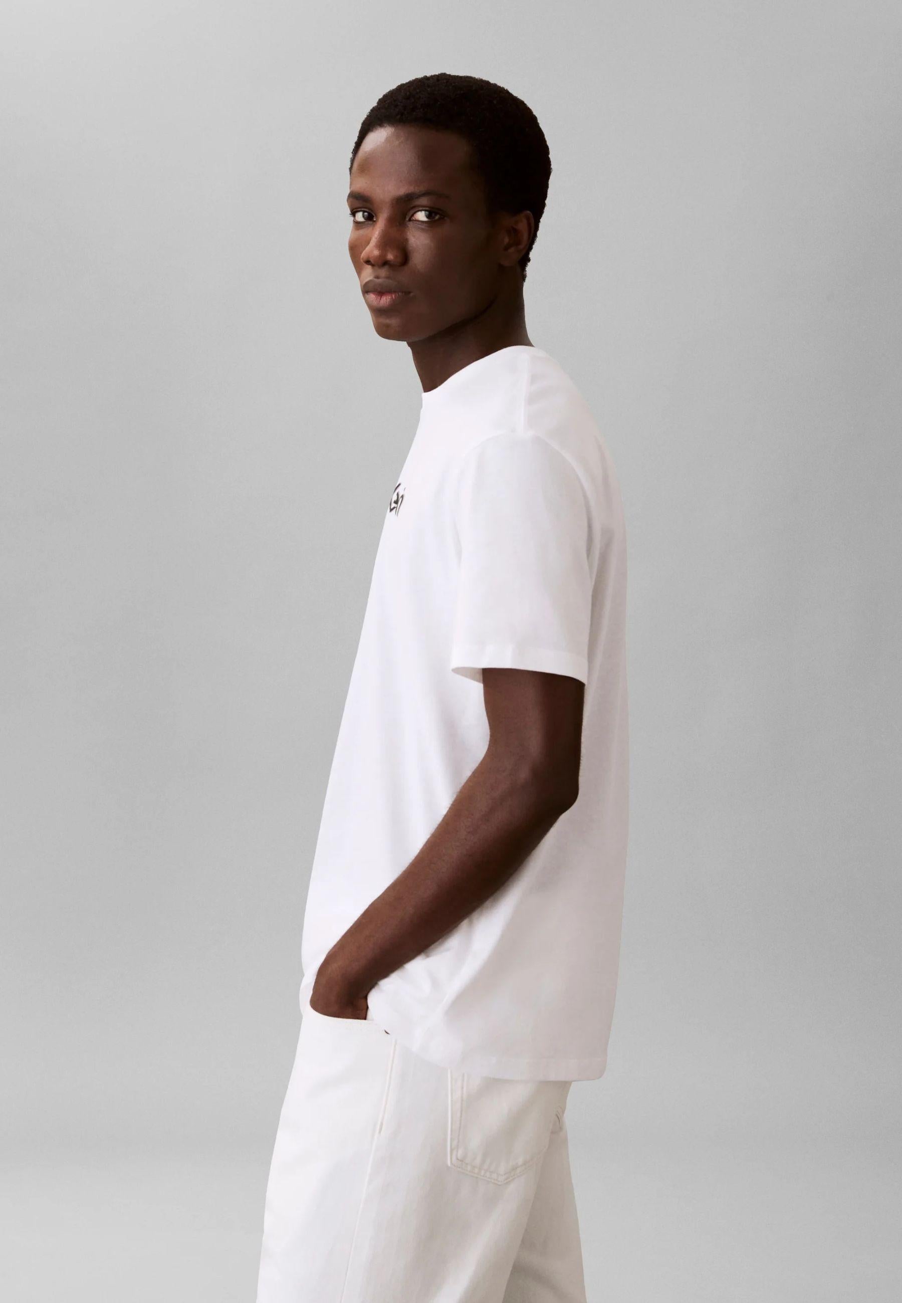 Calvin Klein - T-shirt logo in jersey di cotone
