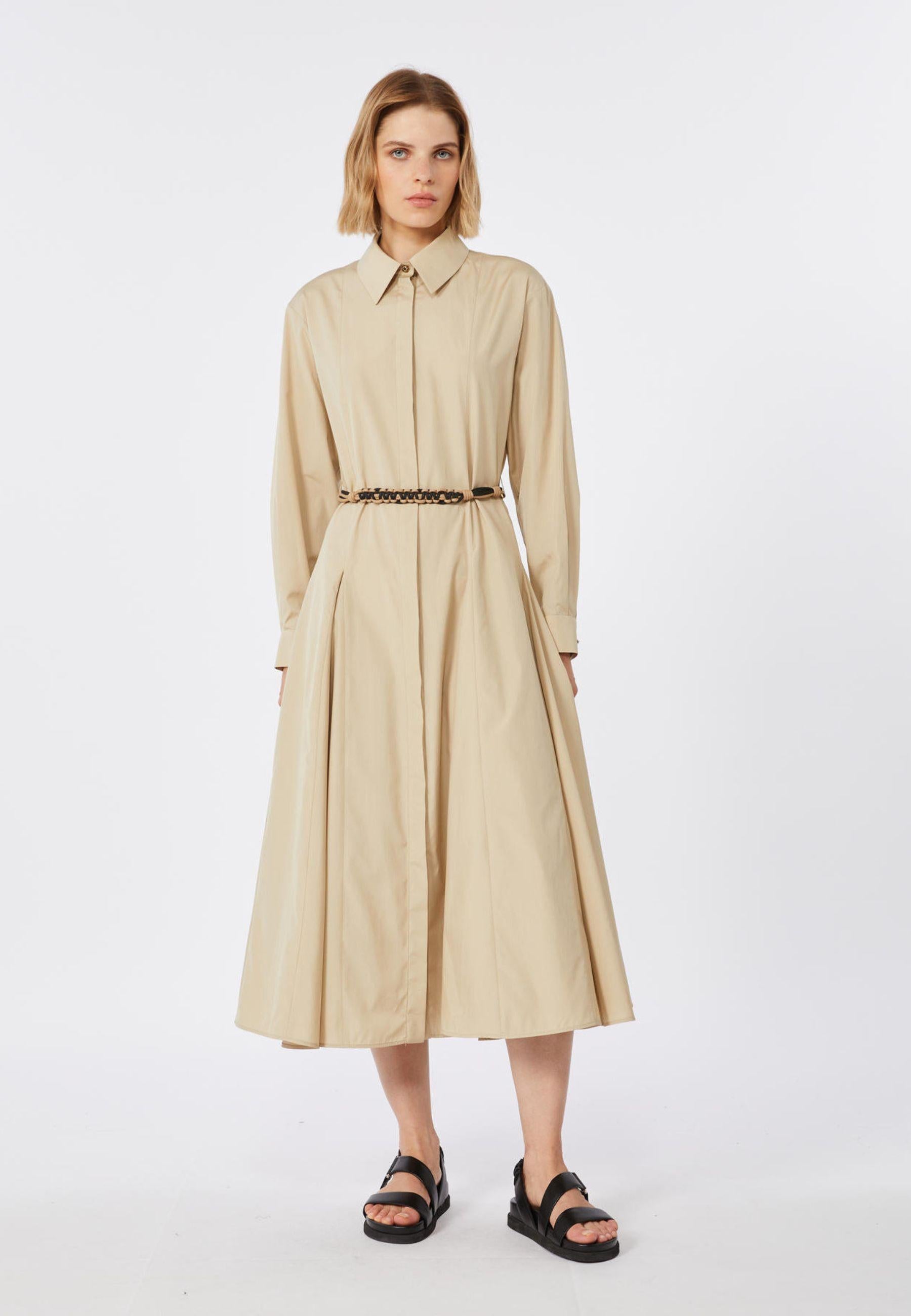 MAX MARA STUDIO - Abito chemisier lungo in popeline di cotone