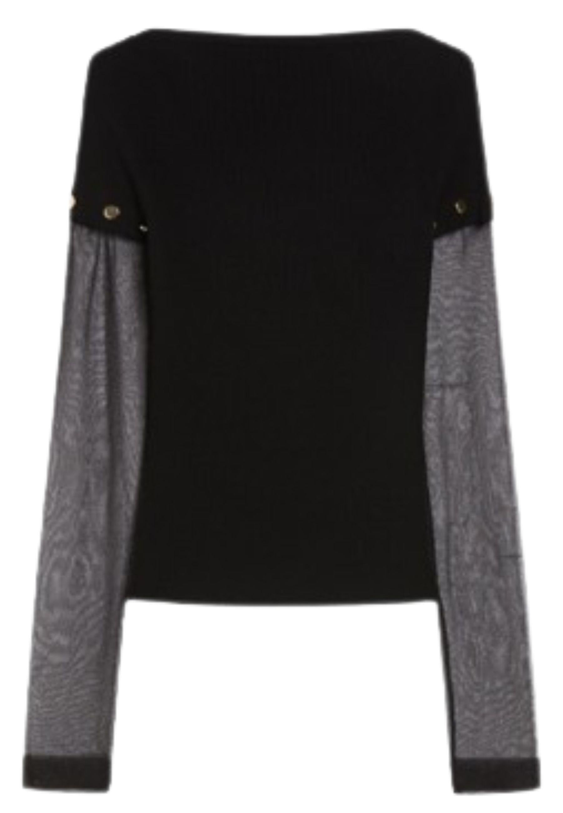 SPORTMAX - Maglia "Alcide" in viscosa stretch con maniche rimovibili
