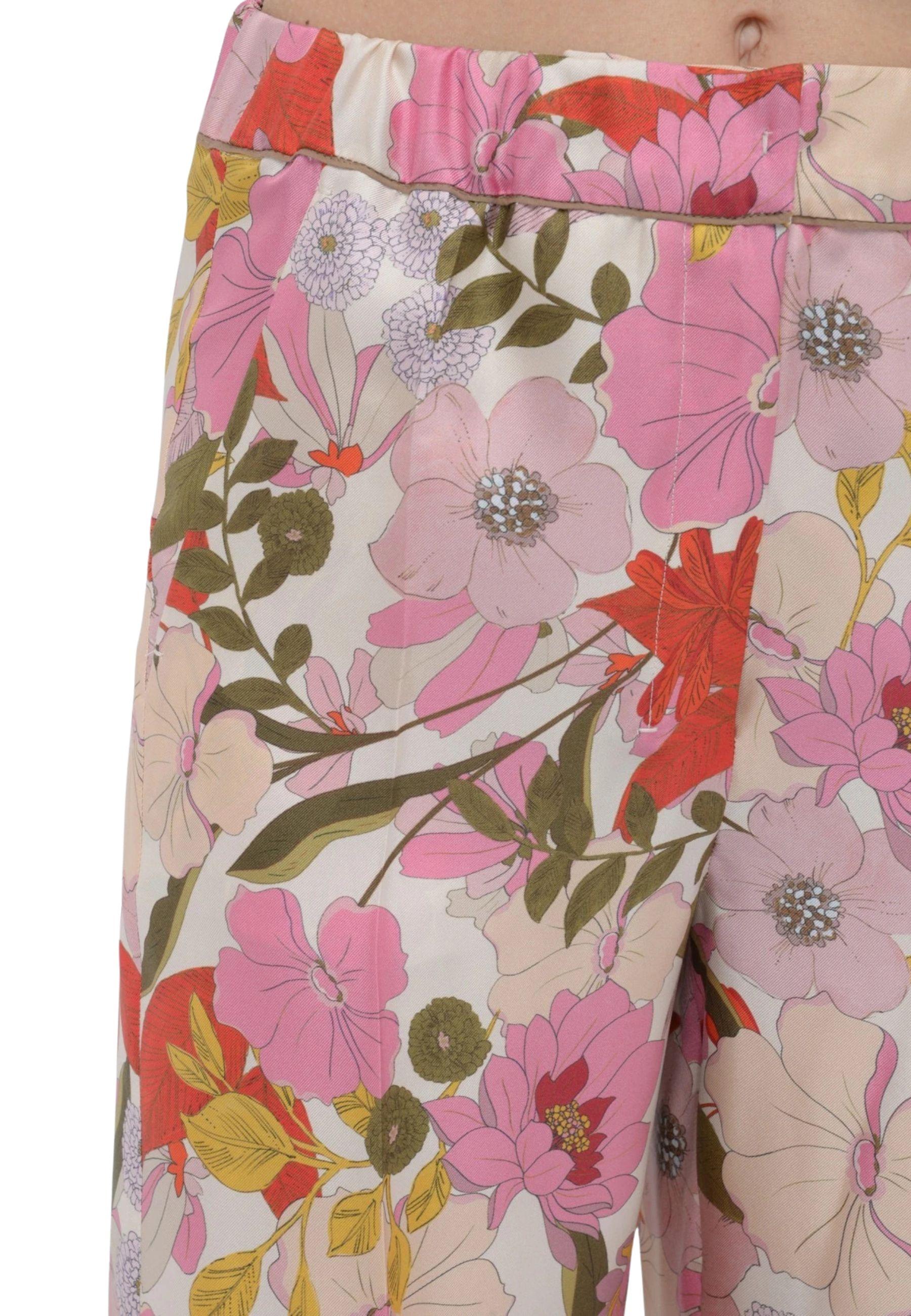 Pantalone Leda in twill di pura seta floreale - 'S Max Mara