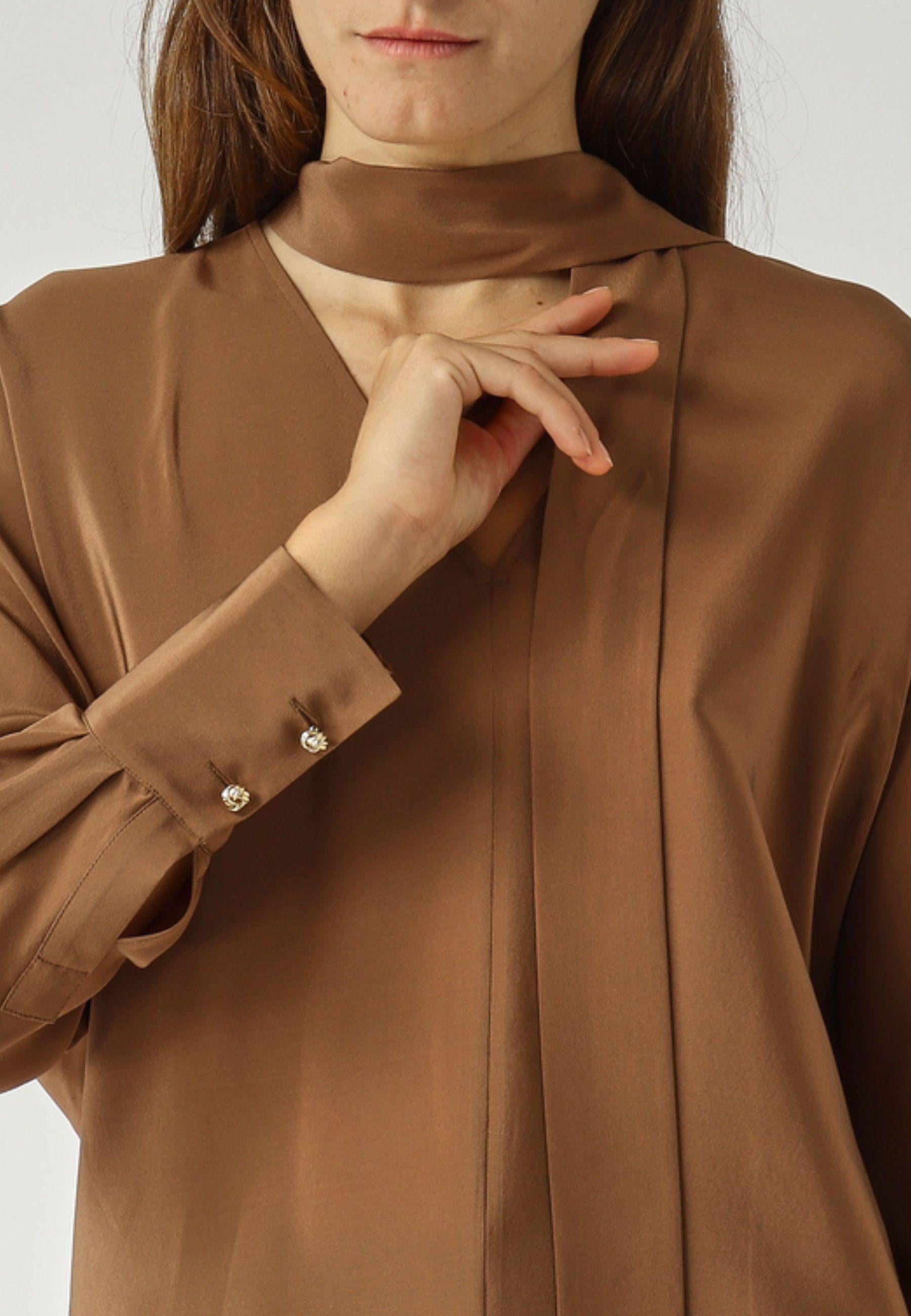 Max Mara Studio - Blusa in seta con fusciacca