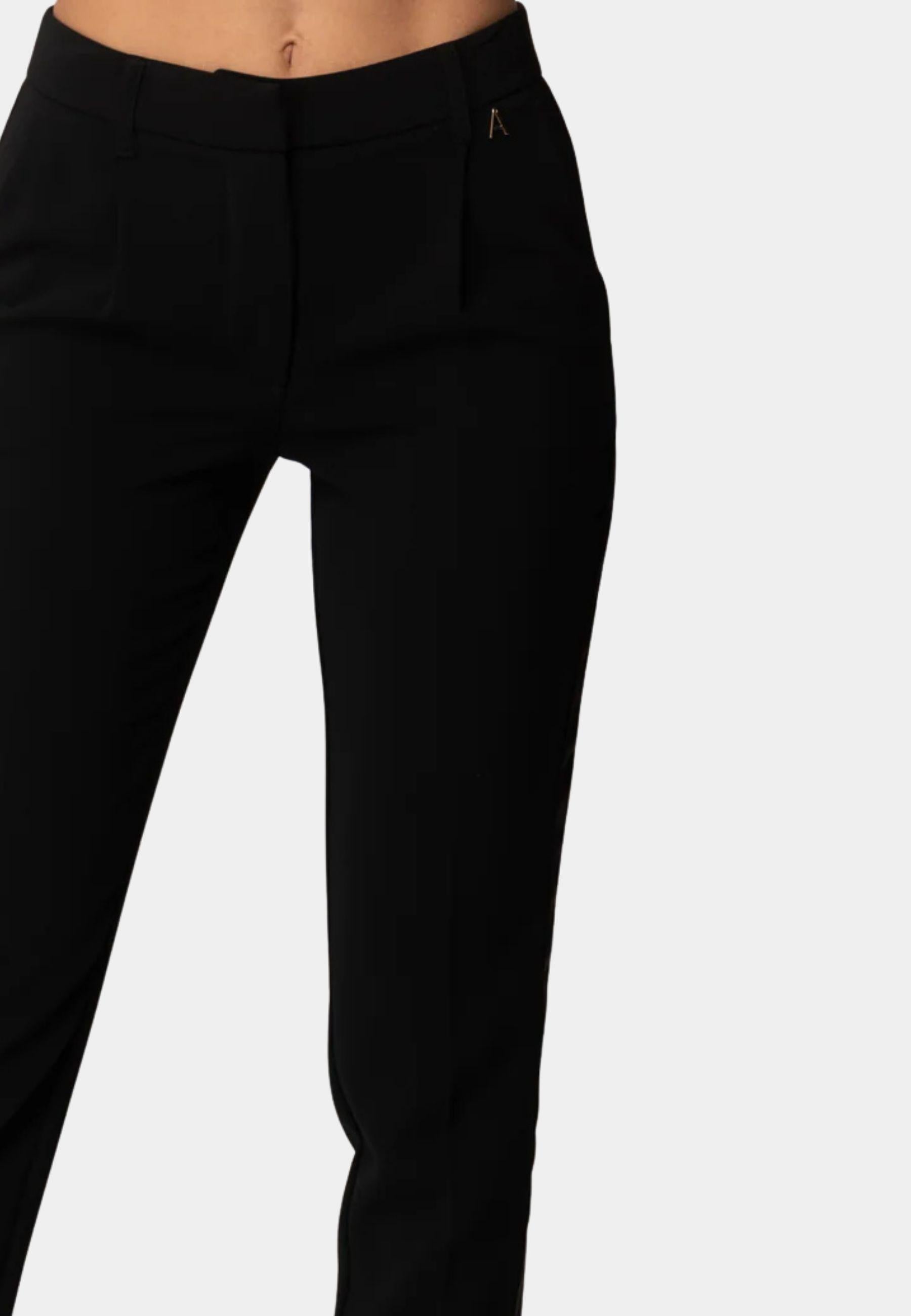 Pantaloni Cropped Twinset Actitude in Crêpe - Nero