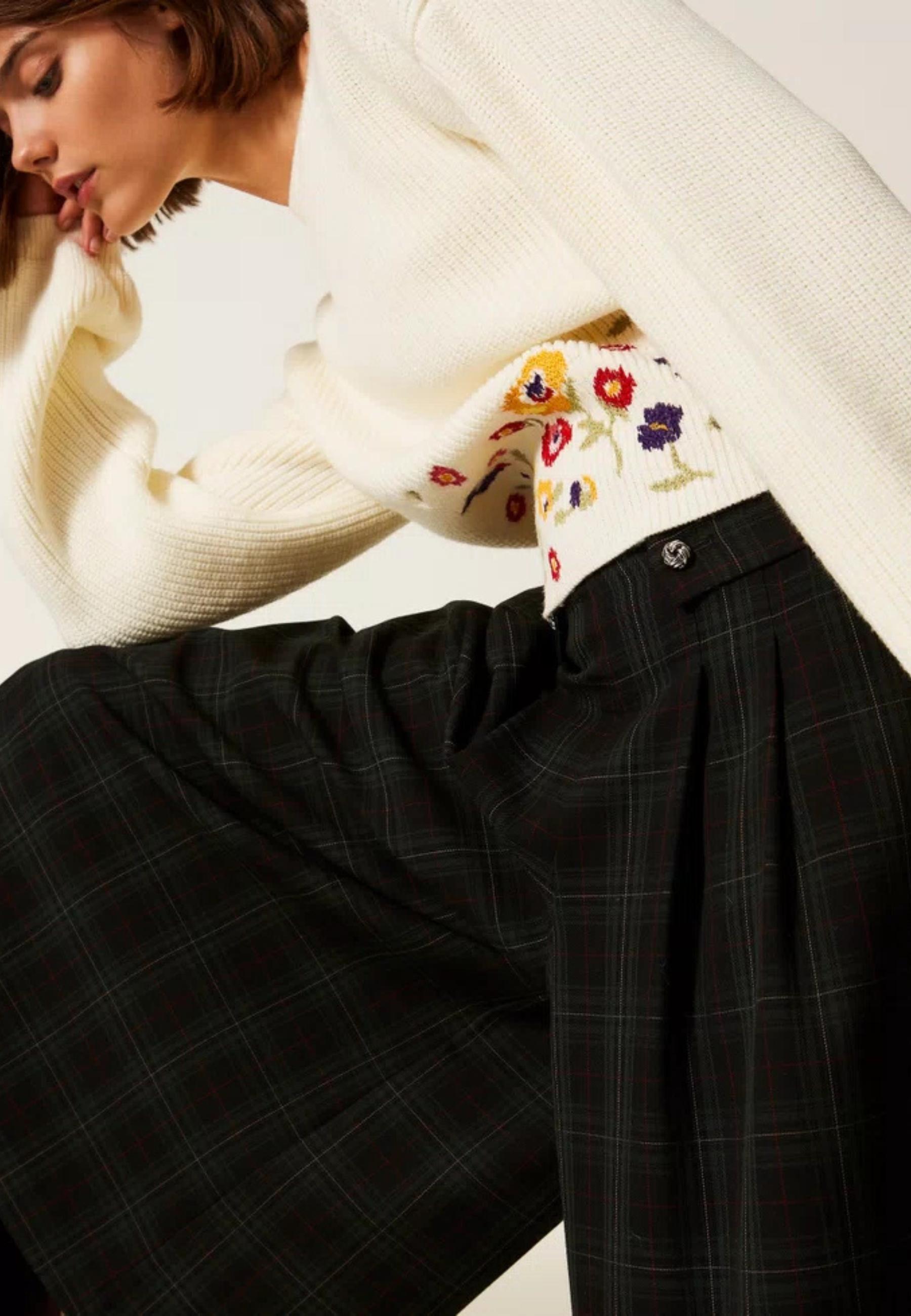 Gonna Pantalone Actitude by Twinset in Tartan Verde