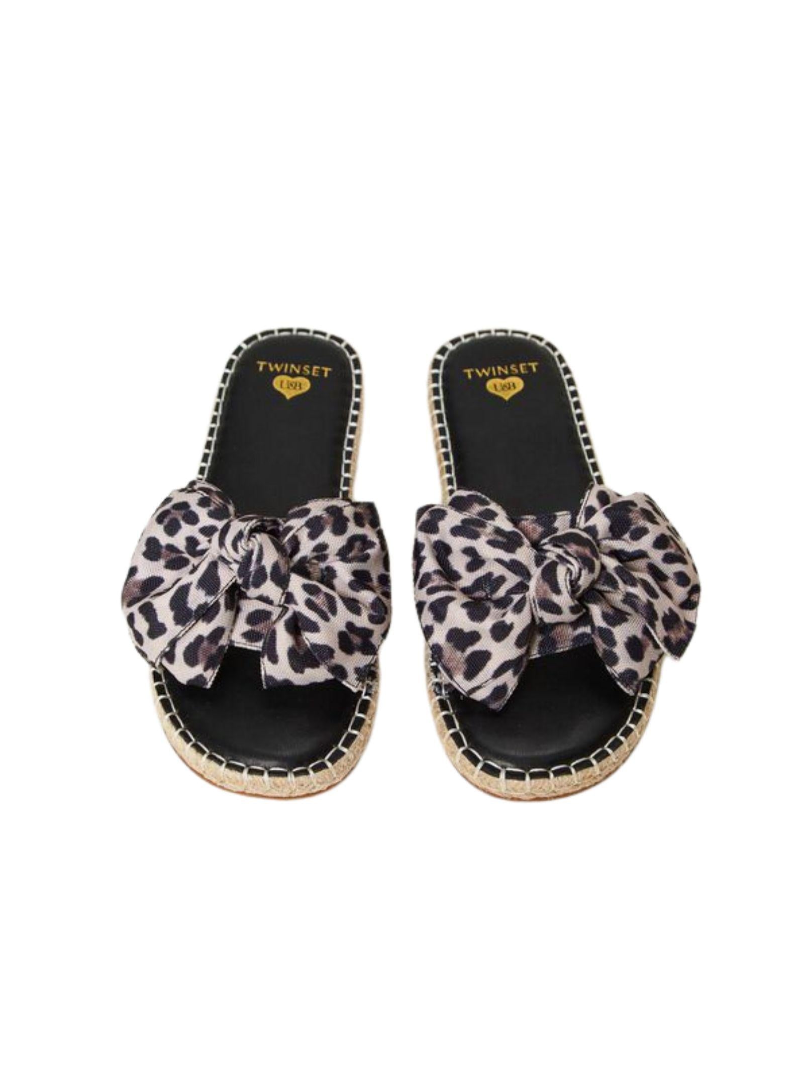 Sandali slide con fiocco