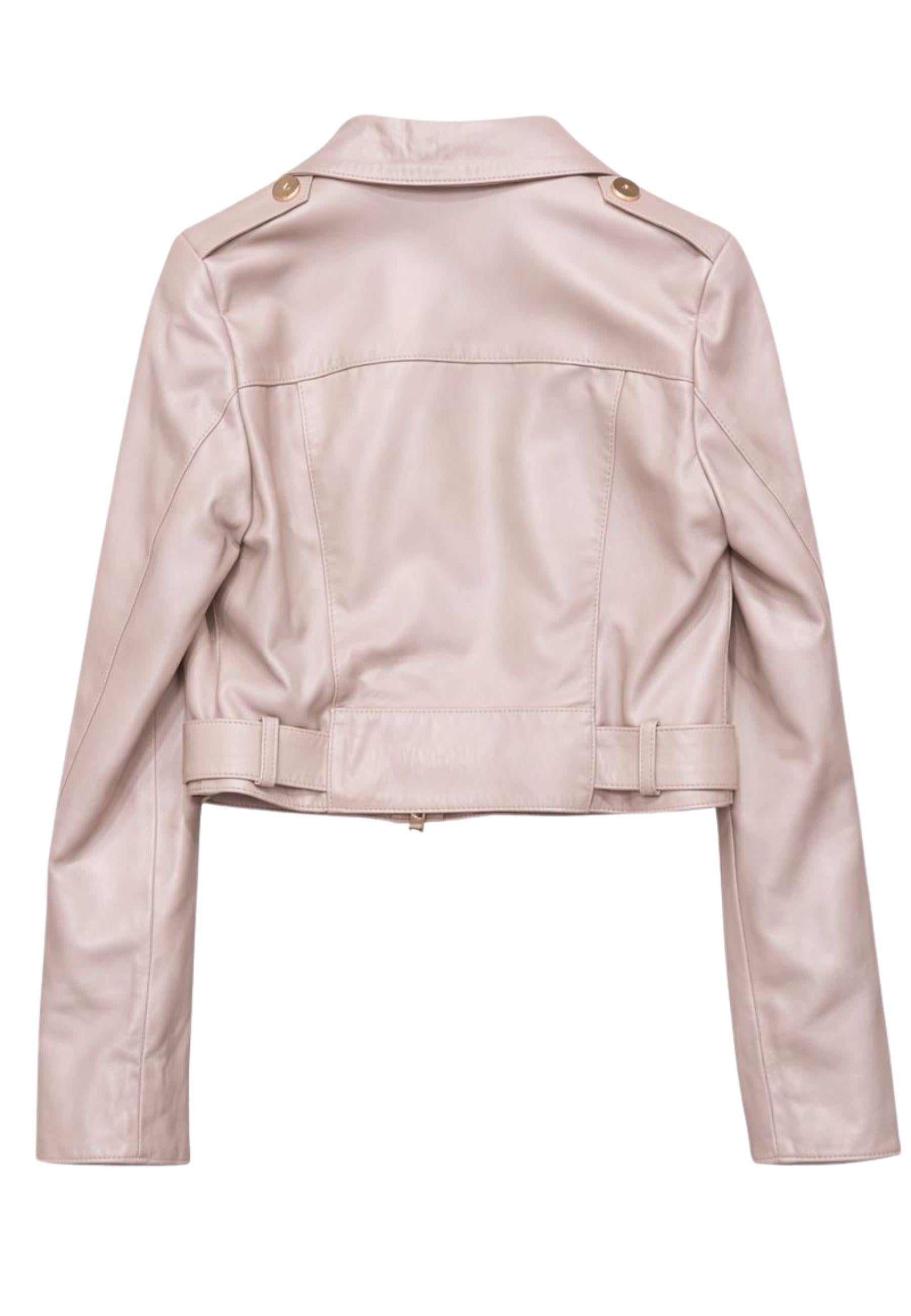 Victoria Riviera - Giacca biker corta in vera pelle