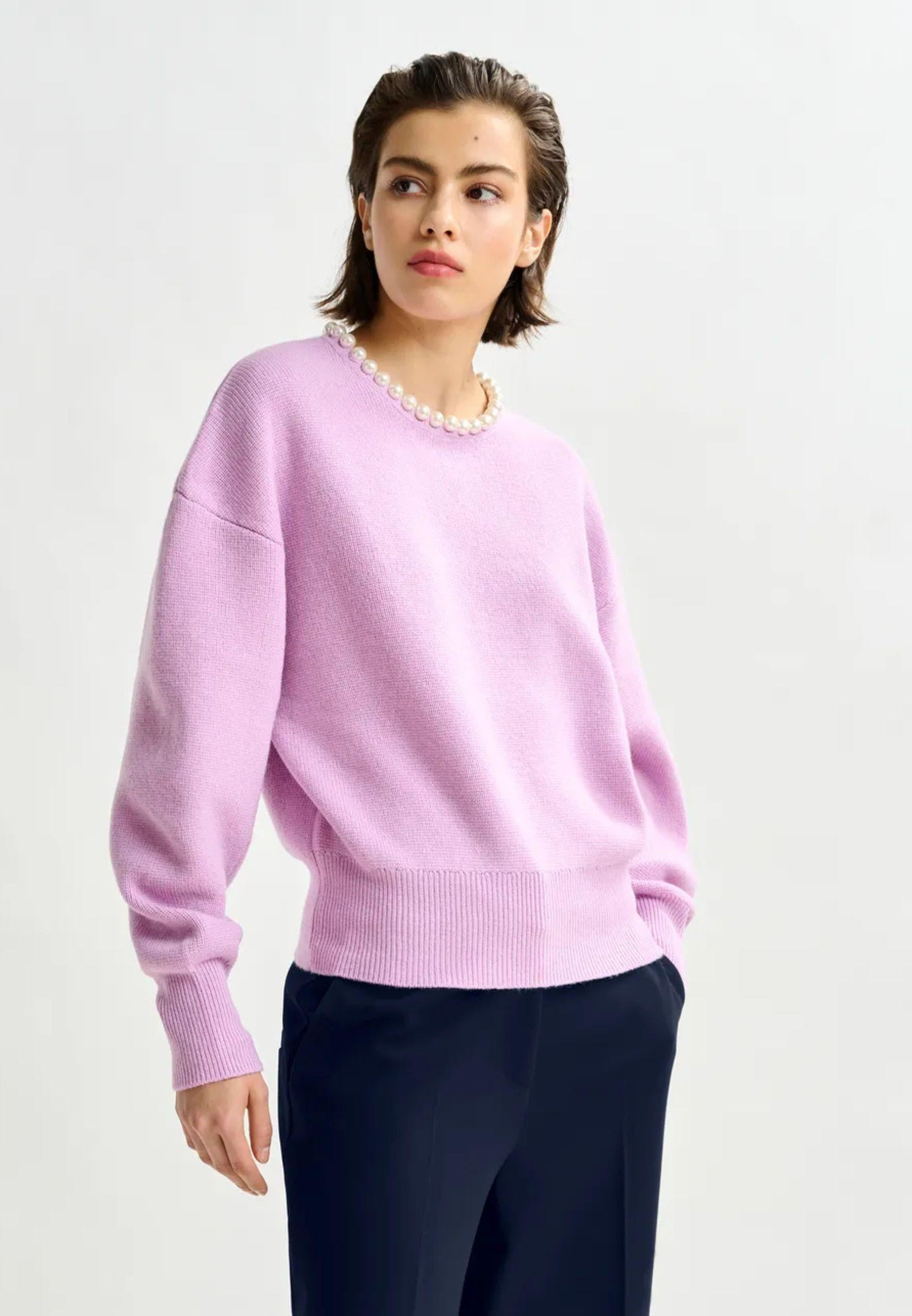 Essentiel Antwerp - Maglione rosa con perle