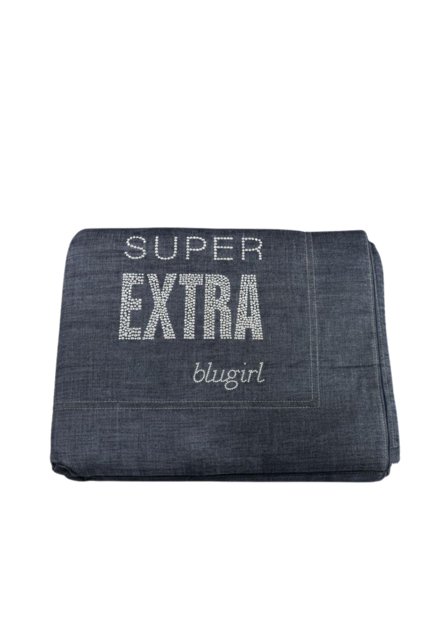 Plaid Blue Jeans Extra - Denim Imbottito con Strass
