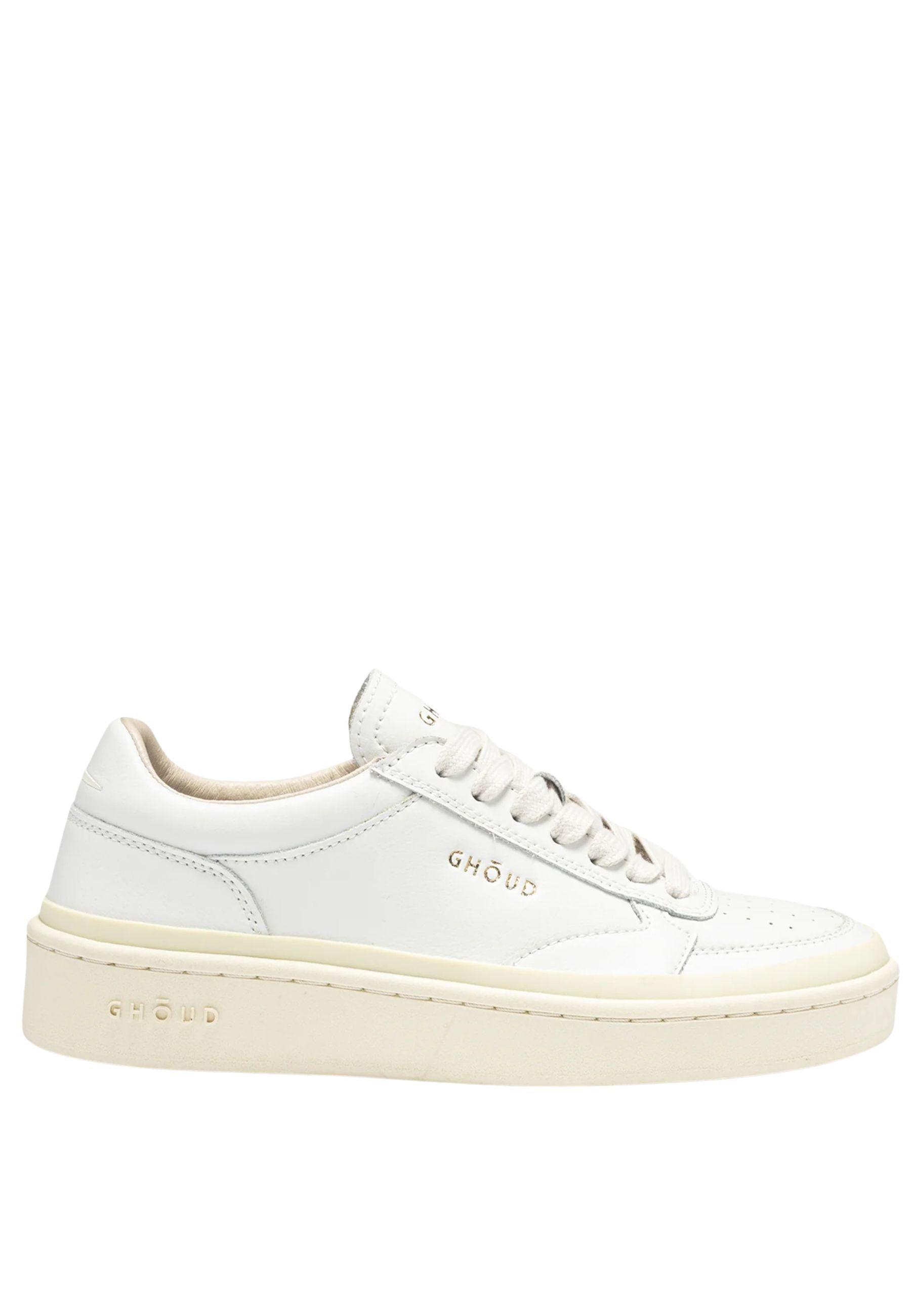 Sneakers uomo Ghoud Pads Bianco Essence - pelle con suola platform