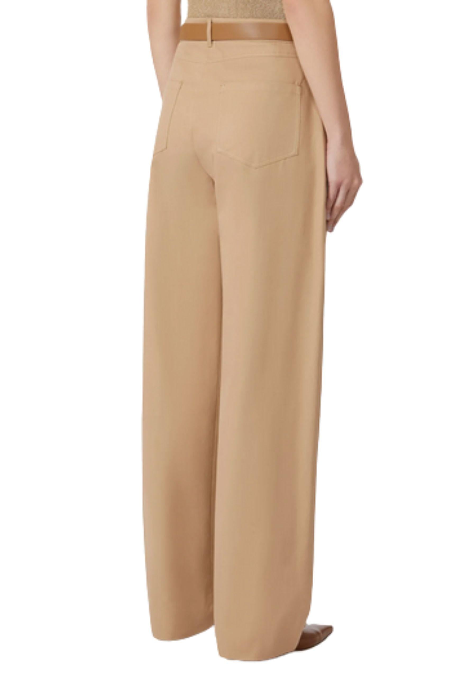 Max Mara Studio - Pantalone BLEU in cotone colore cammello