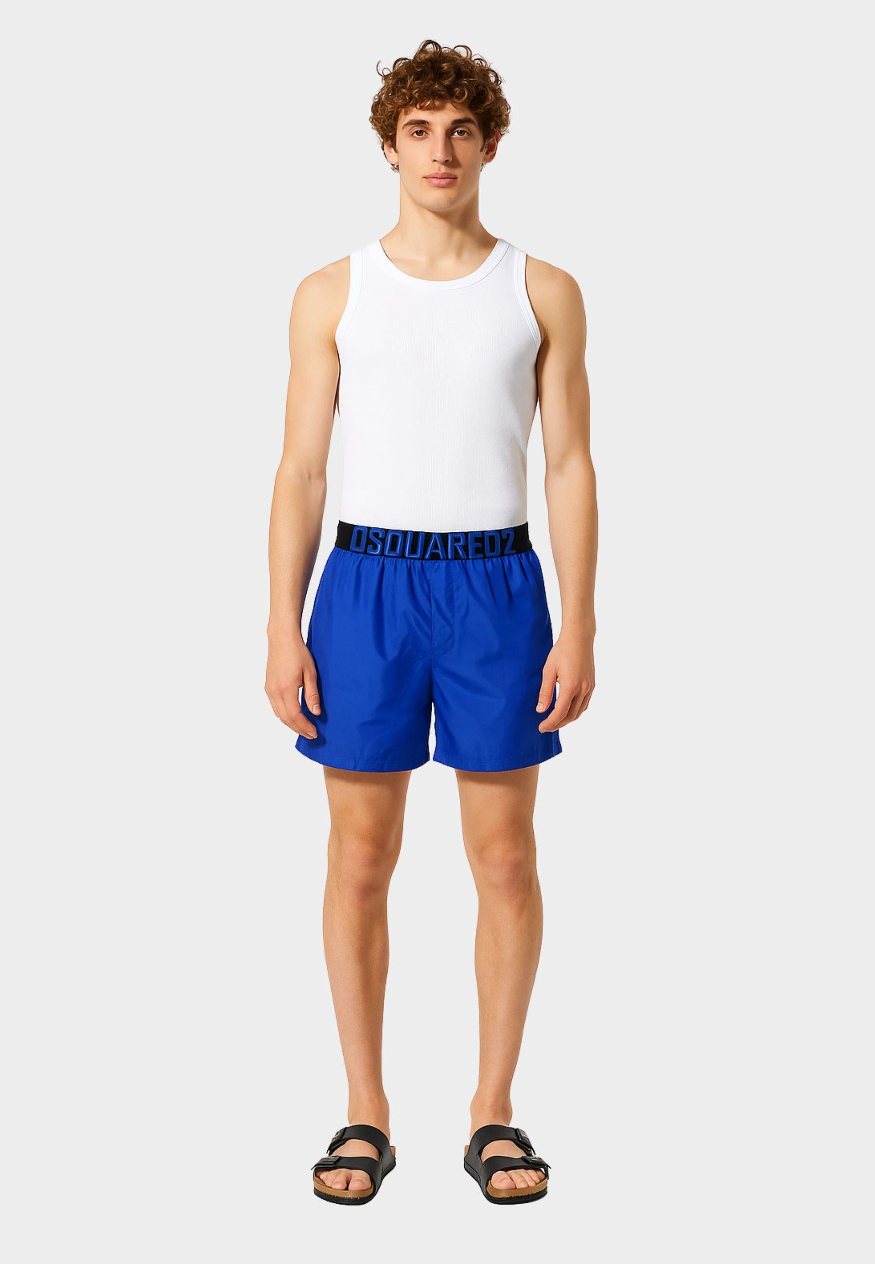 Costume da bagno uomo DSQUARED2 - Blu Royal con logo elastico<BR/>