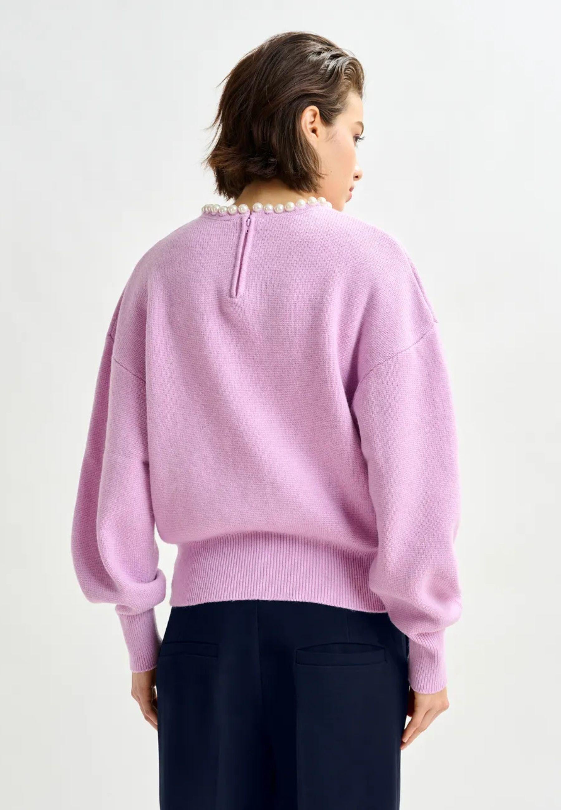 Essentiel Antwerp - Maglione rosa con perle