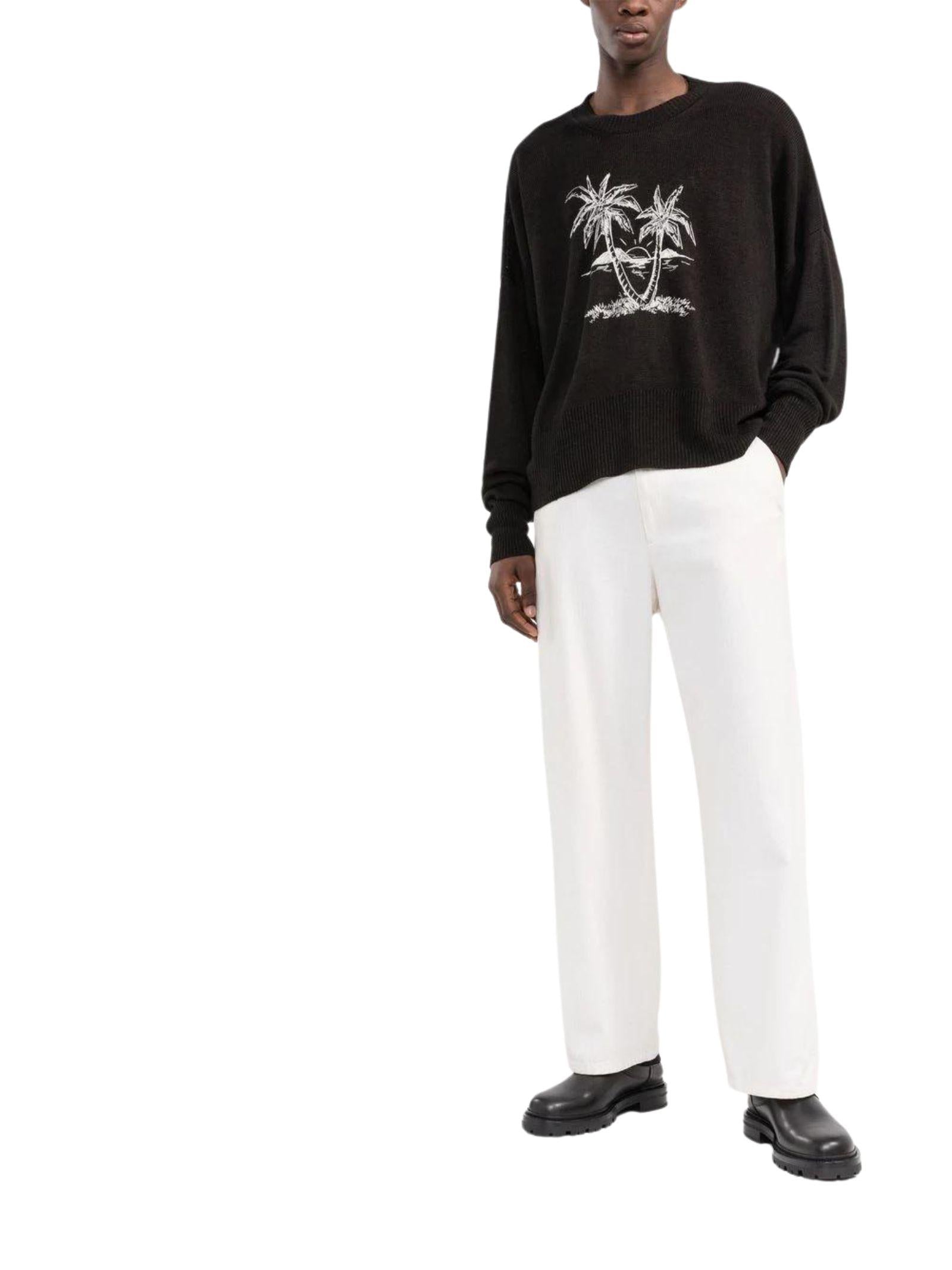 Maglia in lino con stampa Palm Tree<BR/><BR/>