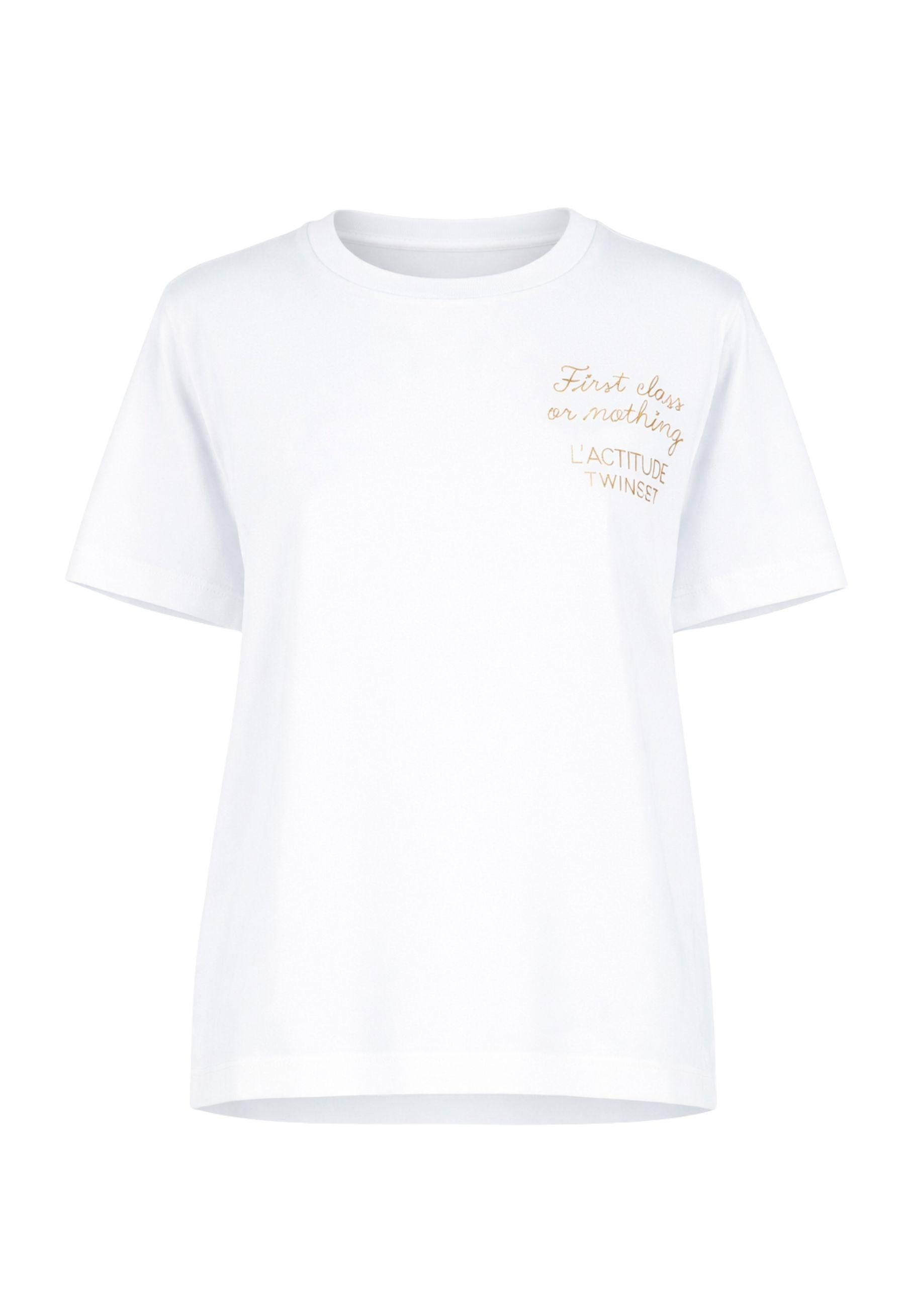 Twinset Actitude T-shirt con Stampa Lettering - Bianco