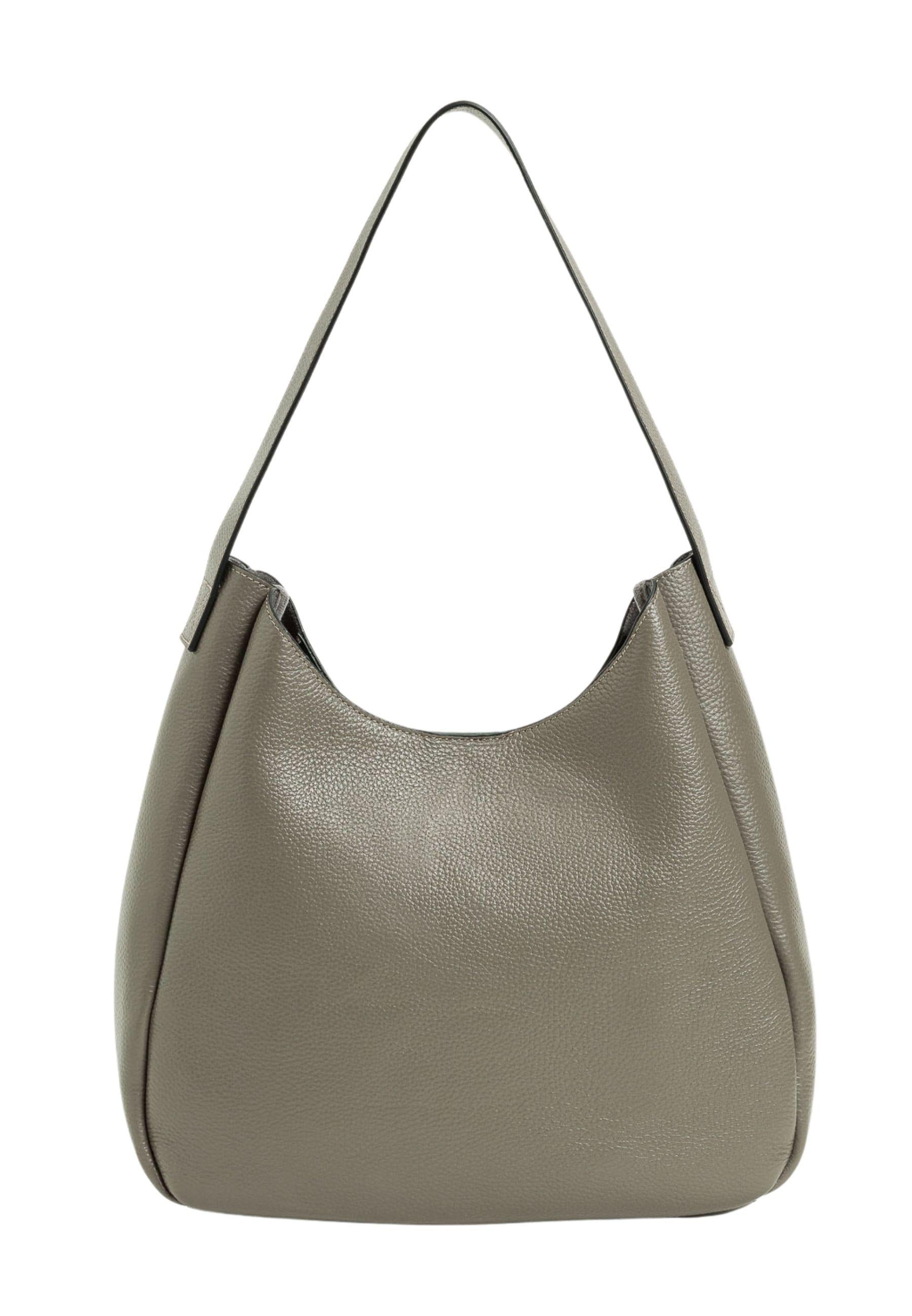 Borsa hobo in pelle martellata con logo Twinset