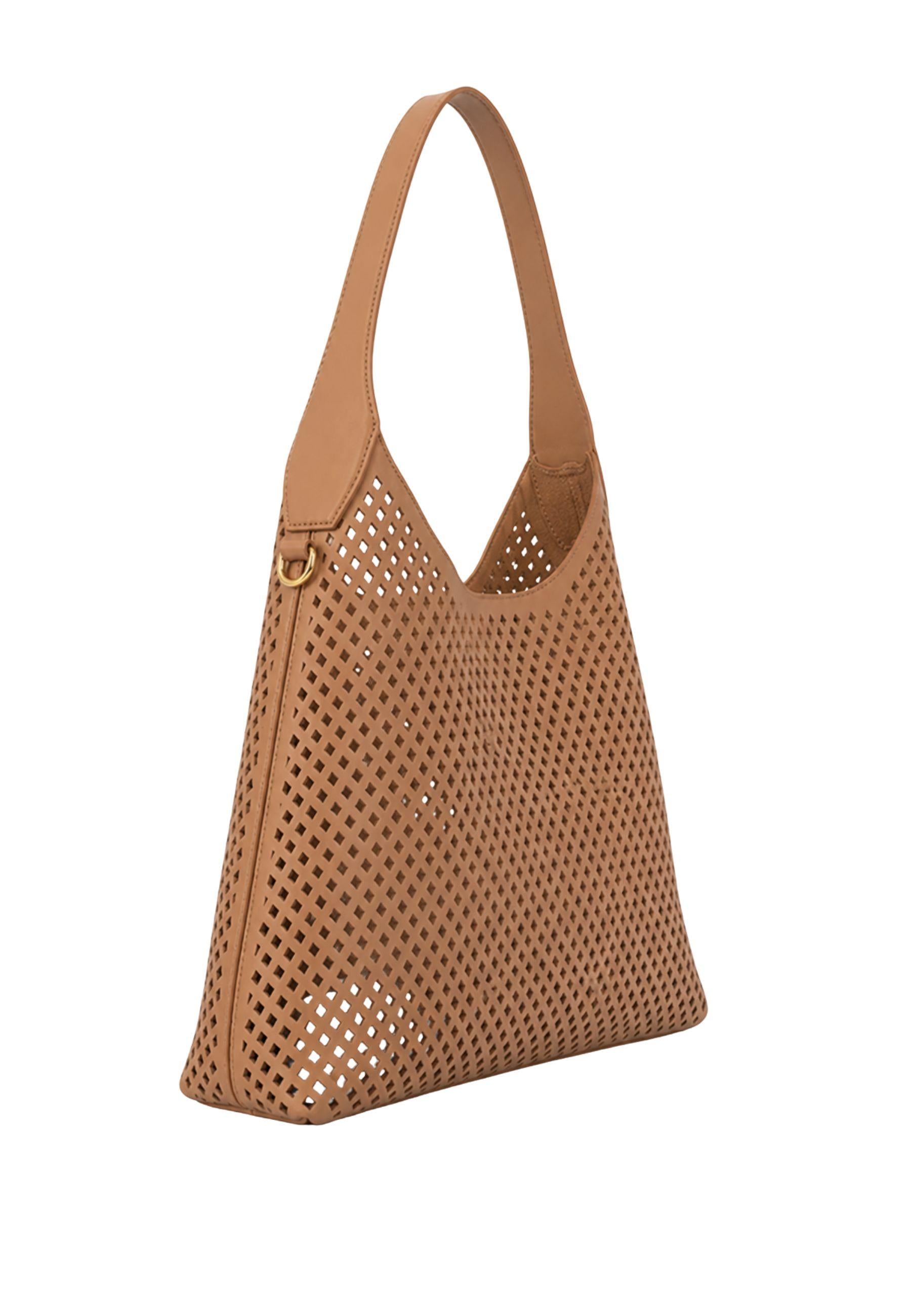 Borsa Shopper Grande in Vera Pelle Traforata