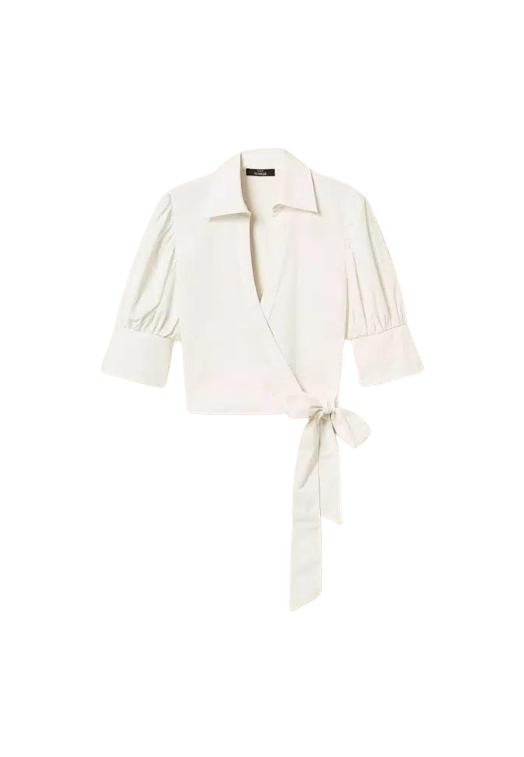 Actitude Camicia a Portafoglio in Popeline di Cotone Stretch