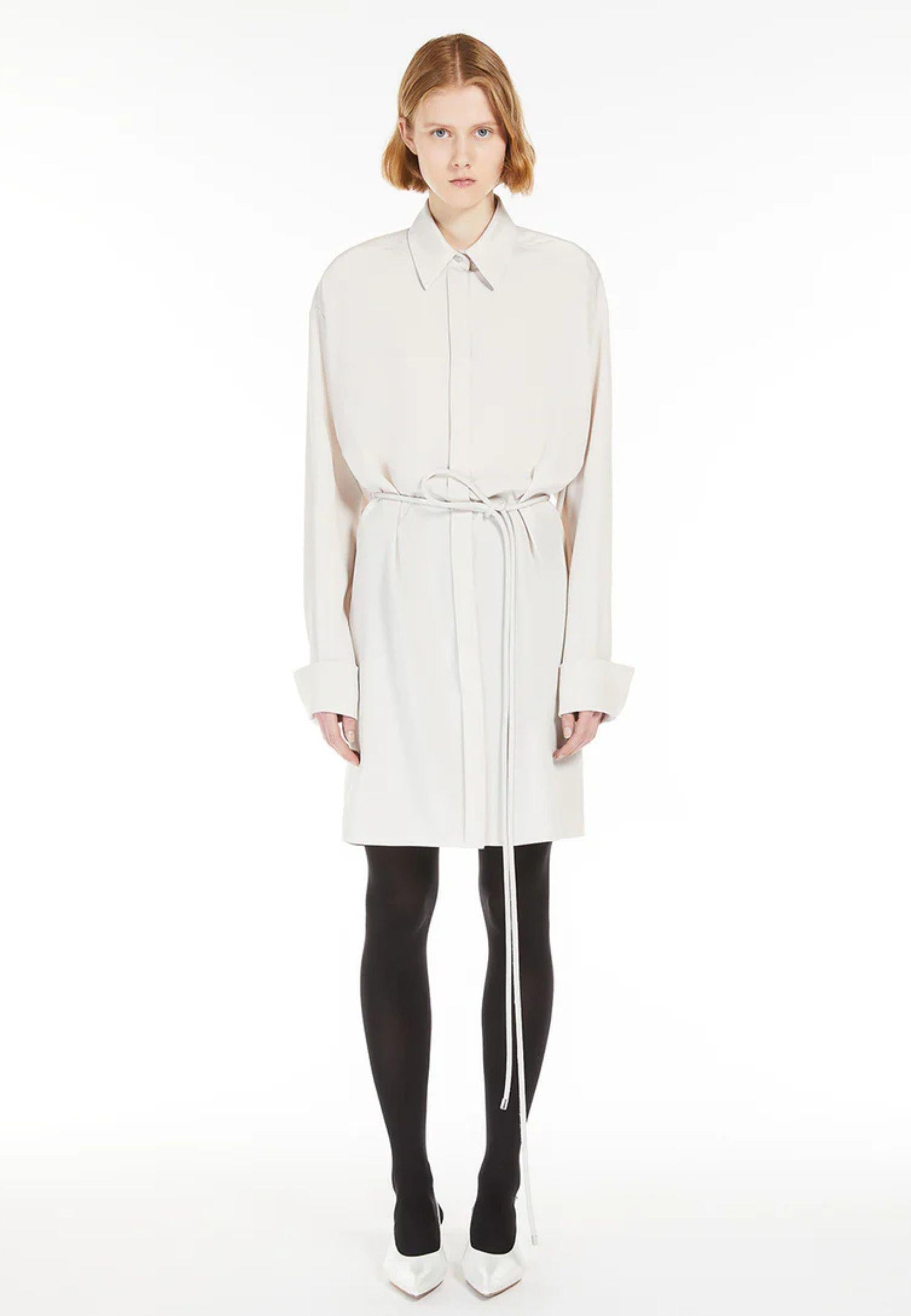 Sportmax - Abito camicia oversize in seta elasticizzata