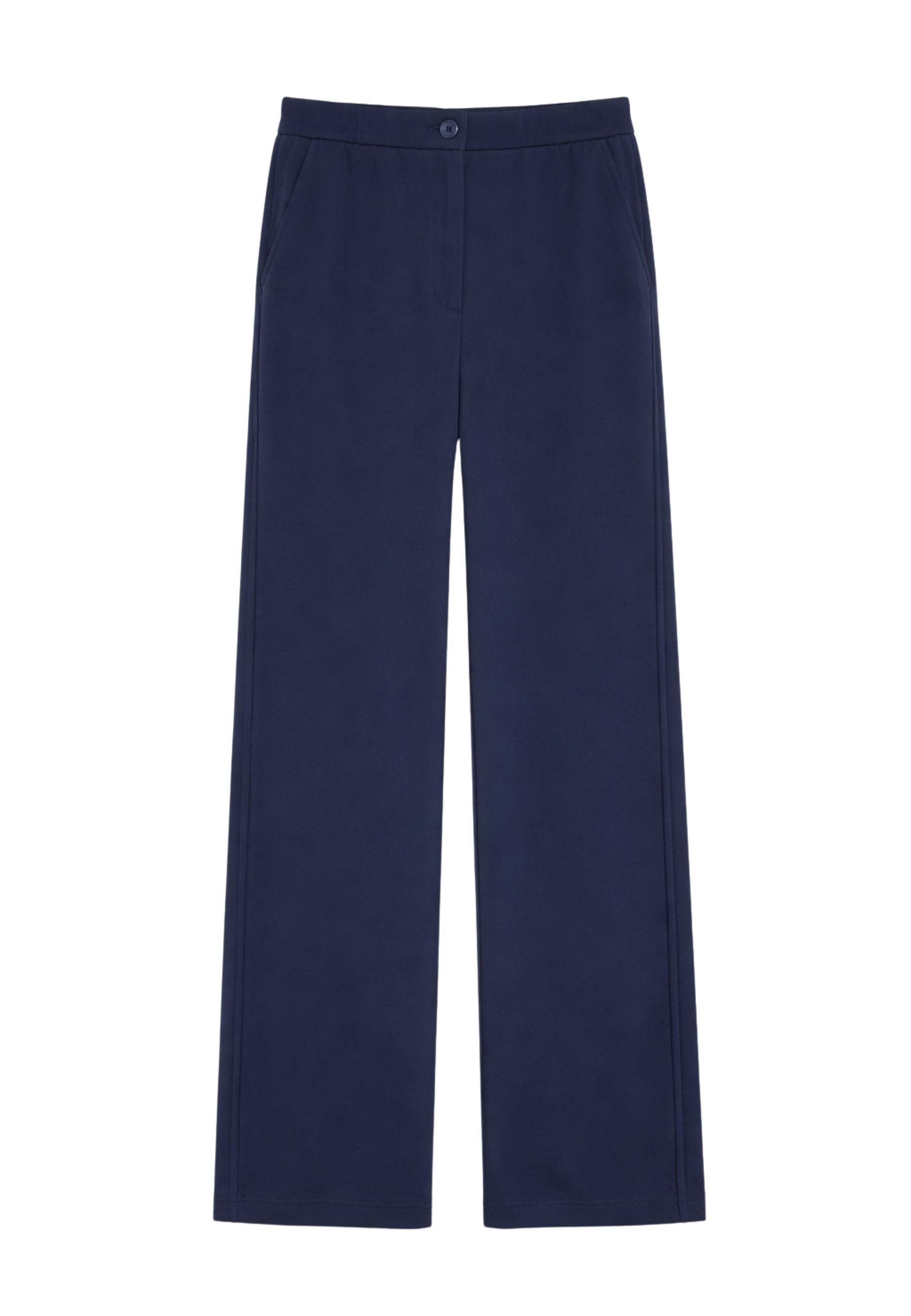Pantaloni wide leg in cotone stretch - iBlues