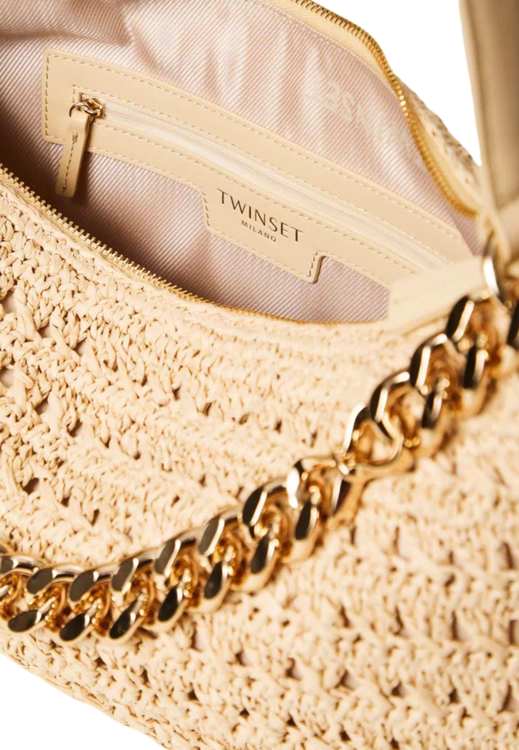 Borsa Hobo "Liliane" Grande in Rafia Crochet