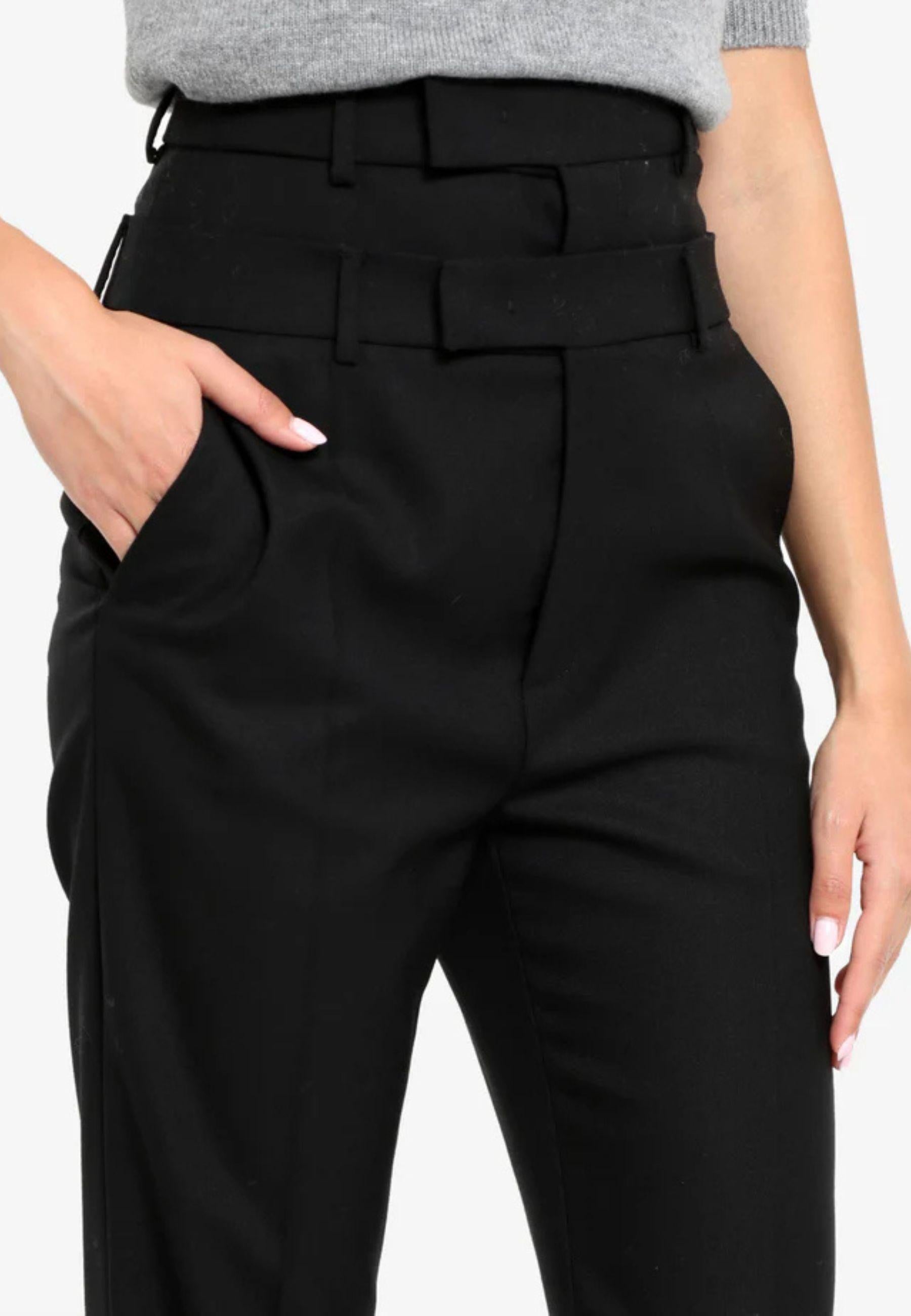 Sportmax - Pantaloni sartoriali "Lince" in lana vergine nera