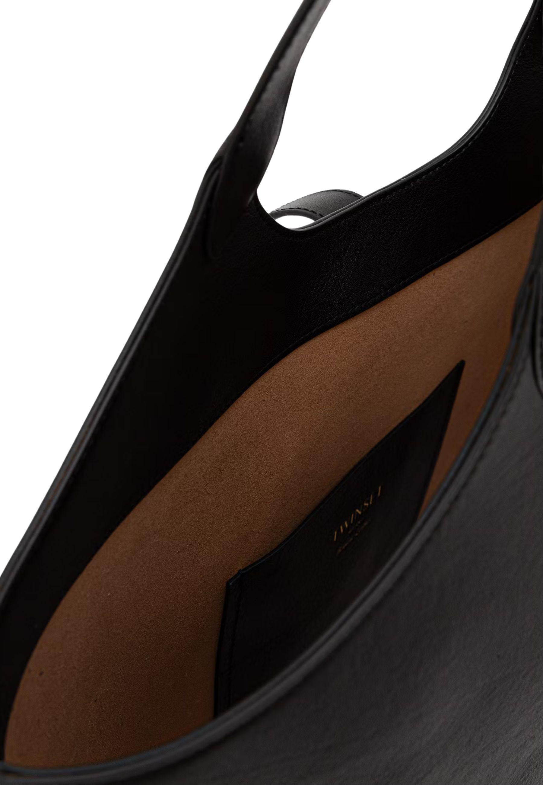 Borsa Tote Grande in Vera Pelle con Chiusura a Moschettone