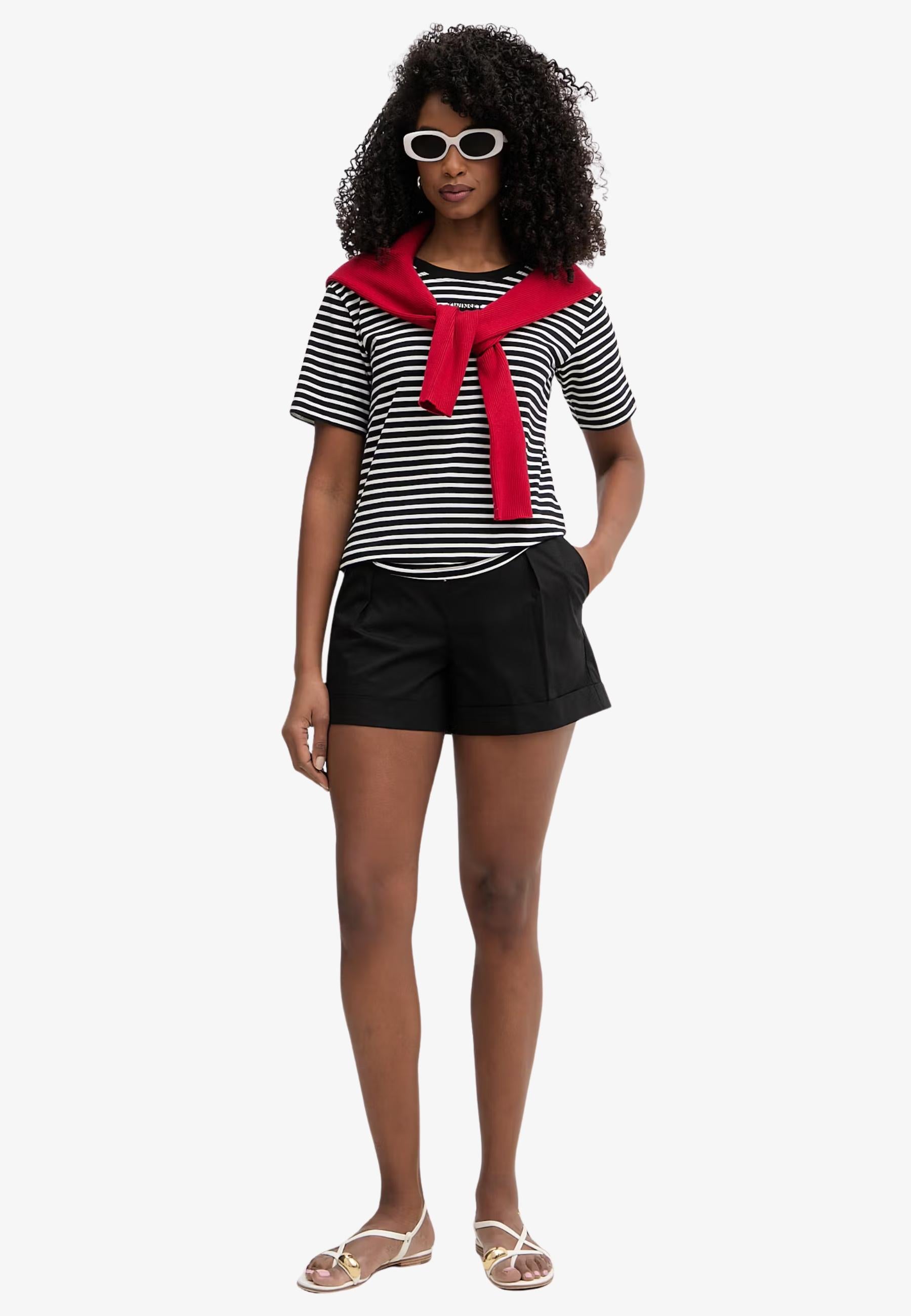 T-shirt Twinset a righe con logo ricamato