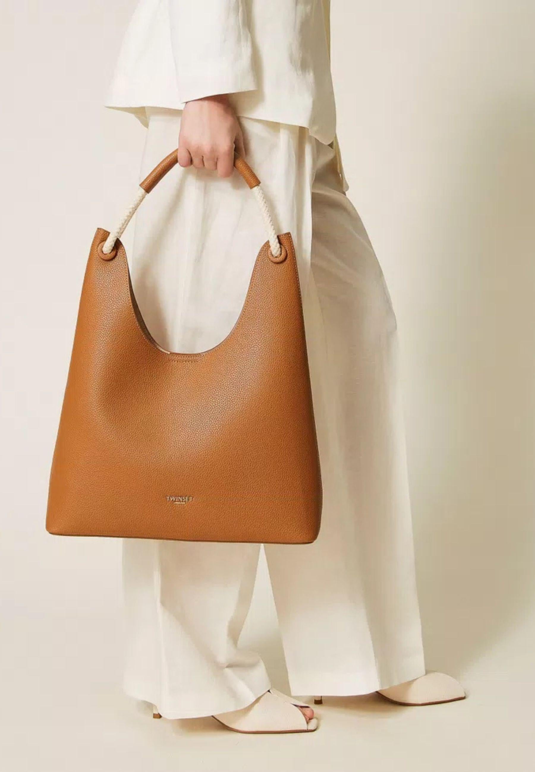 Borsa Hobo con Manico in Corda