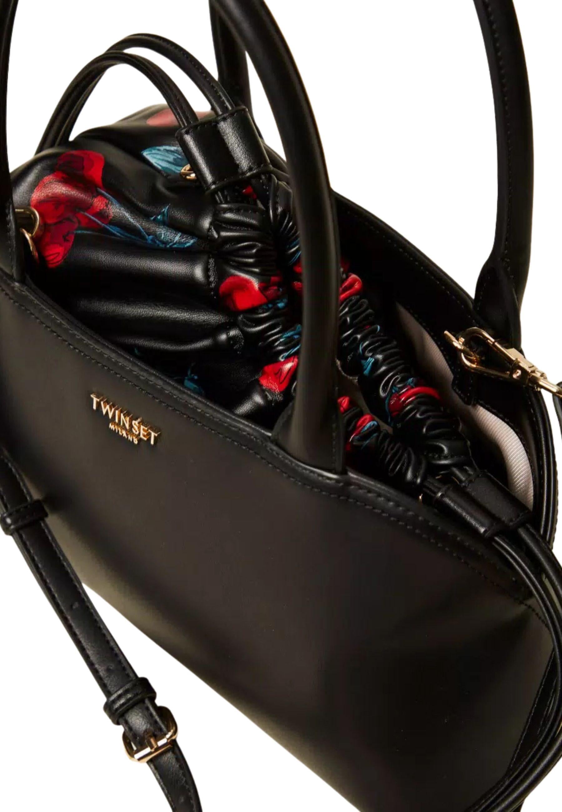 Borsa bauletto con pochette stampata