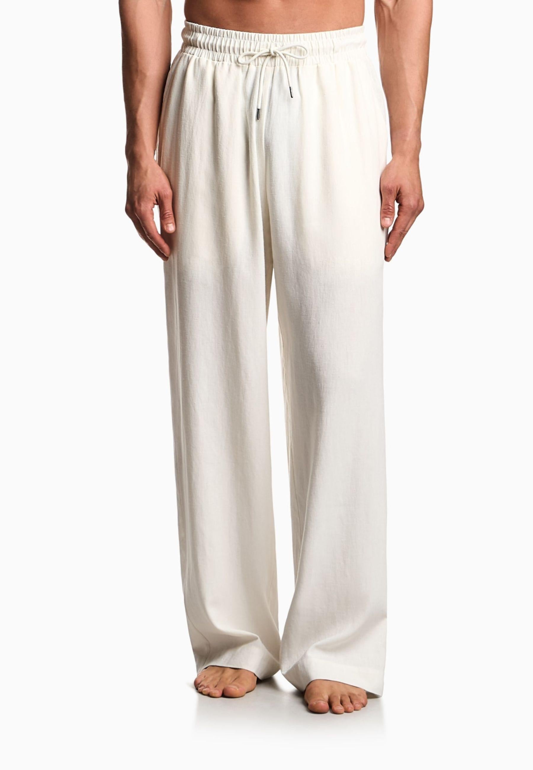 EMPORIO ARMANI - Pantaloni Beachwear in Misto Lino