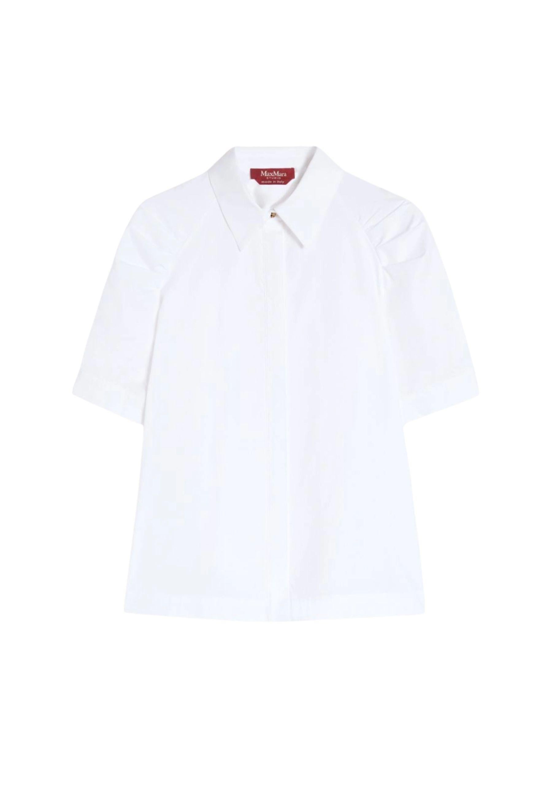 Max Mara - Camicia in popeline di cotone bianco ottico