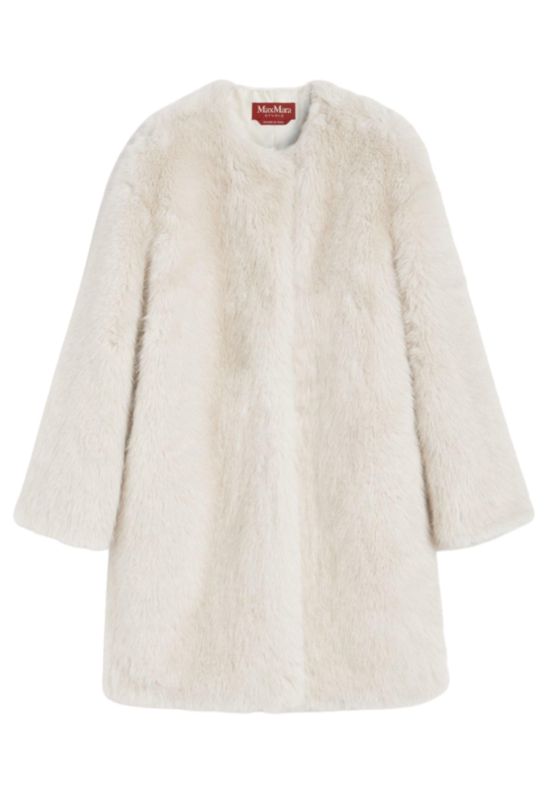 Cappotto in tessuto effetto faux fur