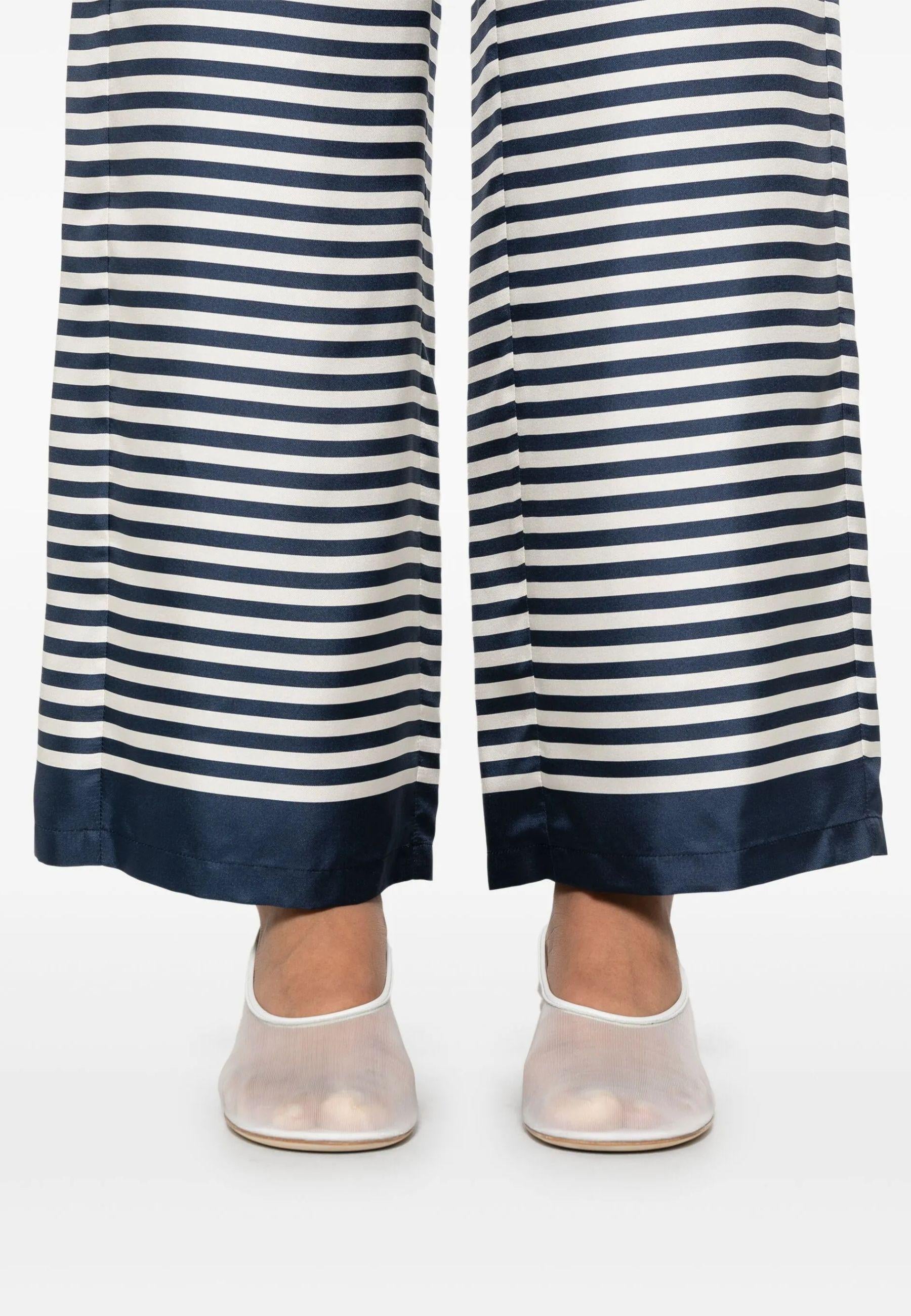 'S Max Mara - Pantaloni Nine in seta a righe