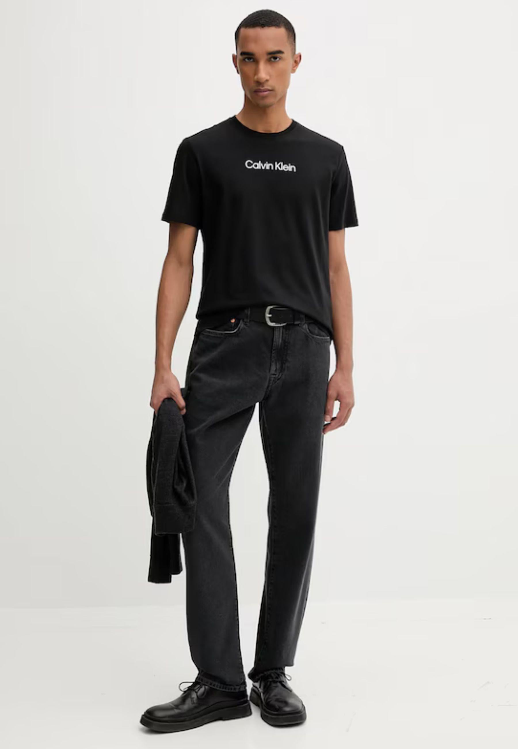 Calvin Klein - T-shirt logo in jersey di cotone