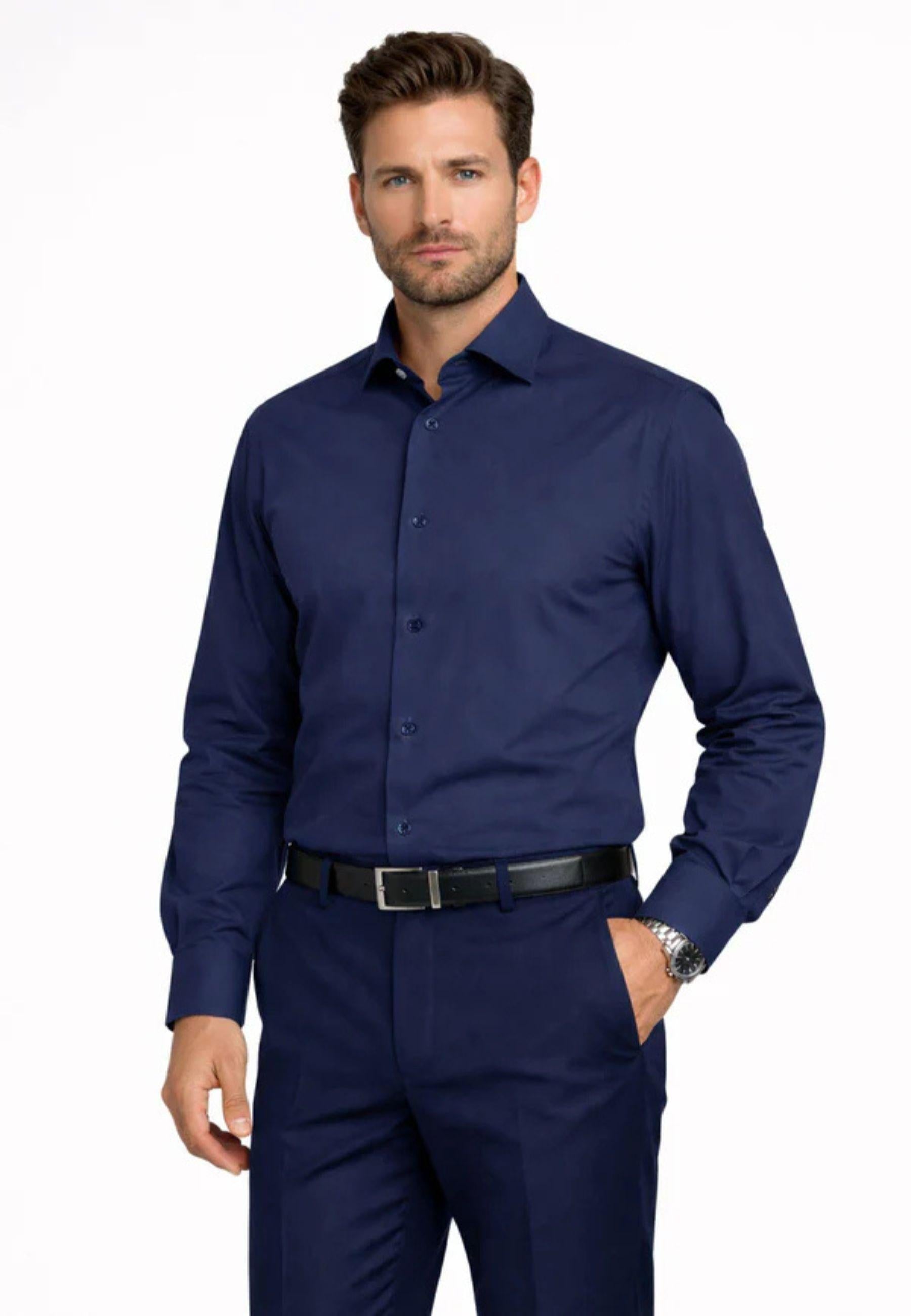 Camicia Alessandro Gherardi in cotone blu - Eleganza sartoriale e comfort quotidiano
