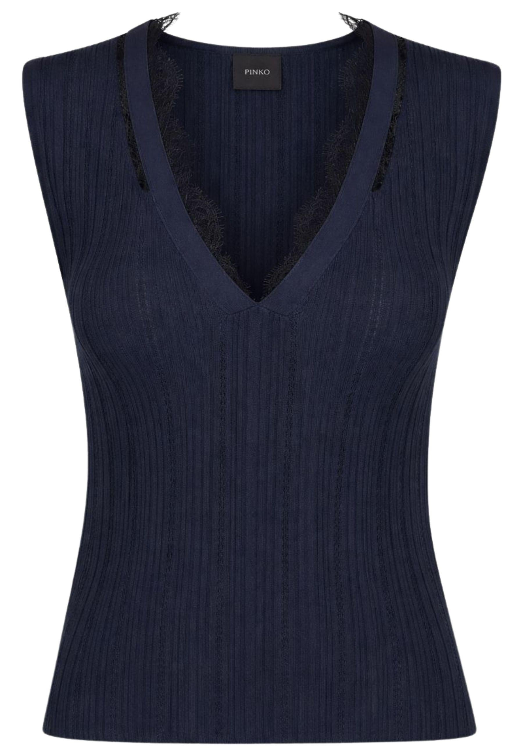 Top PINKO Montanaia in maglia traforata