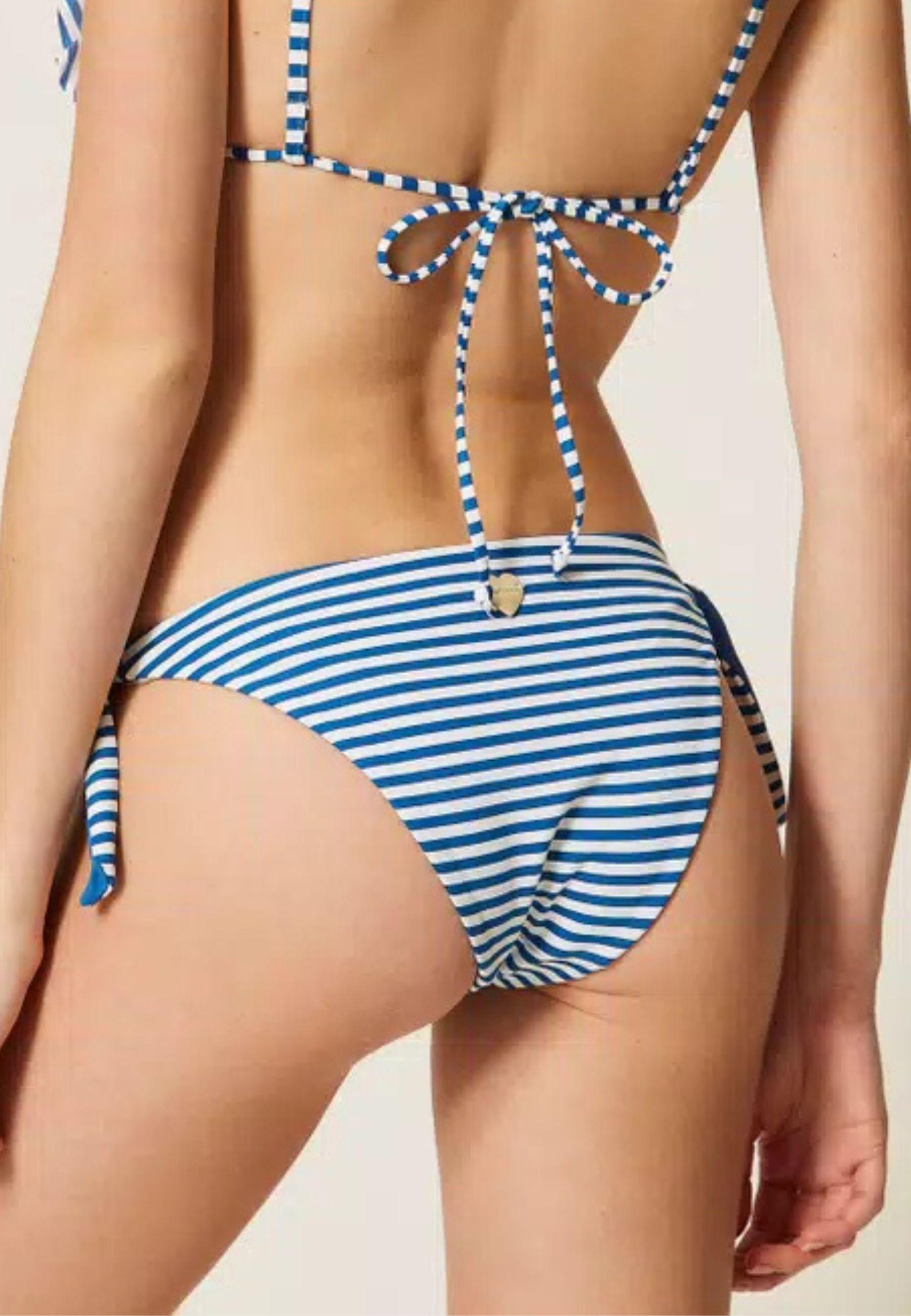 Bikini fascia con tanga reversibile a laccetti